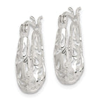 Filigree Oval Hoop Earrings in Sterling Silver
