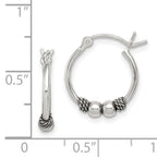 Sterling Silver Antique Fancy Hoop Earrings