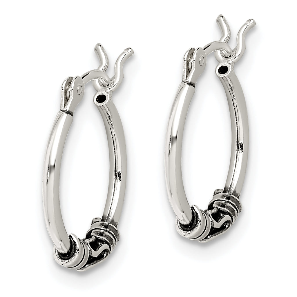Sterling Silver Round Antiqued Fancy Earrings