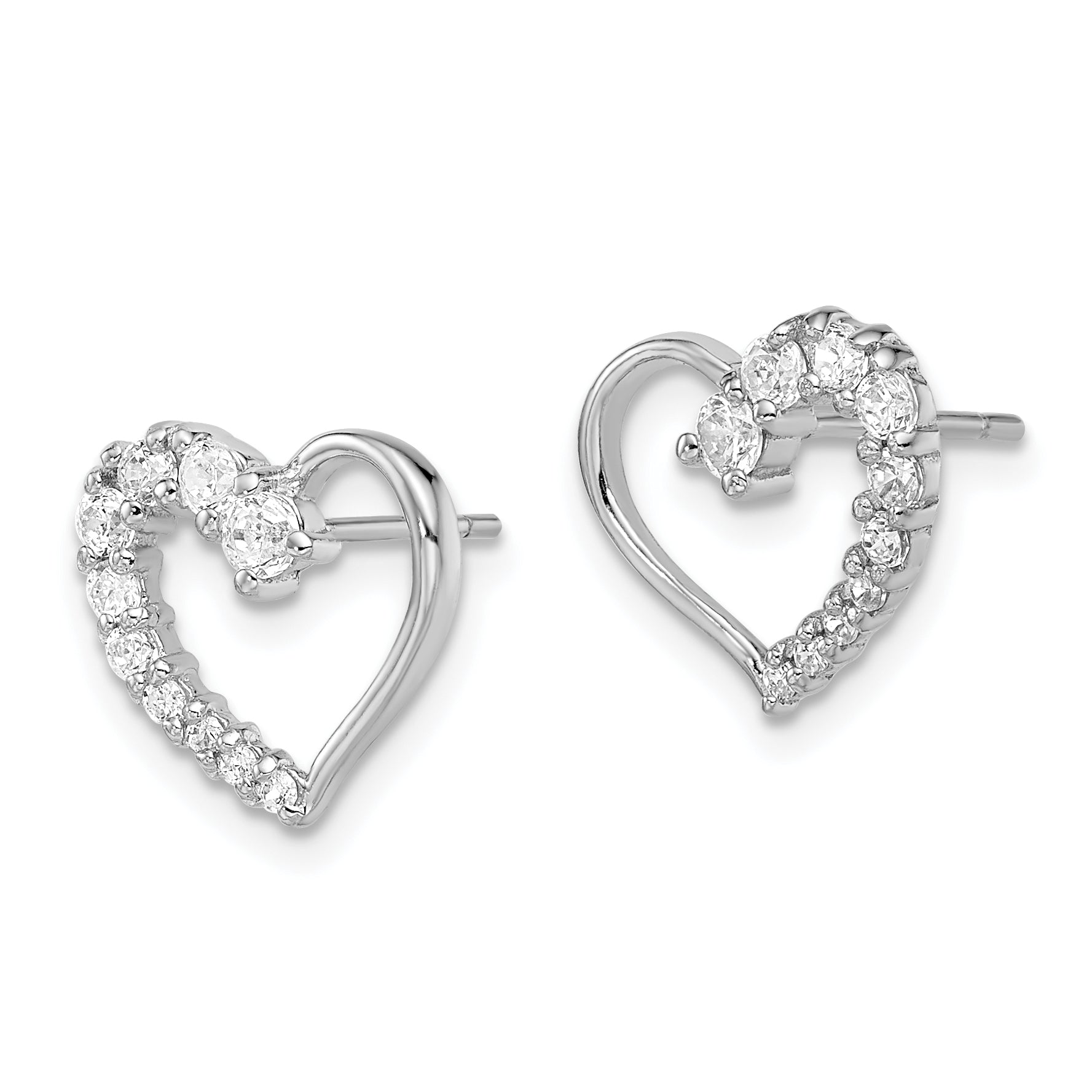 Sterling Silver CZ Journey Earrings Secondary image
