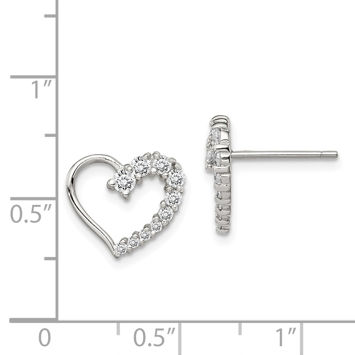 Sterling Silver CZ Journey Earrings
