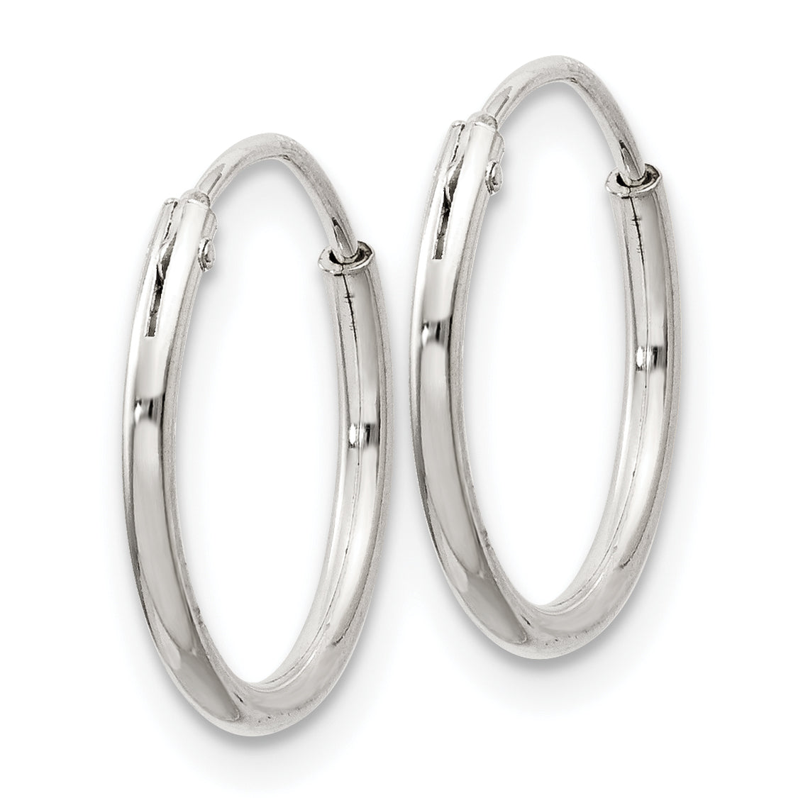 Sterling Silver 1.3mm Hoop Earrings Secondary image