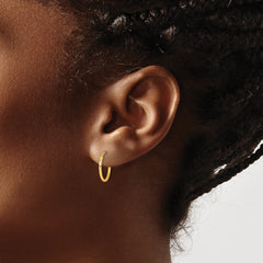 Sterling Silver Gold-tone 1.3mm Polished Endless Hoop Earrings