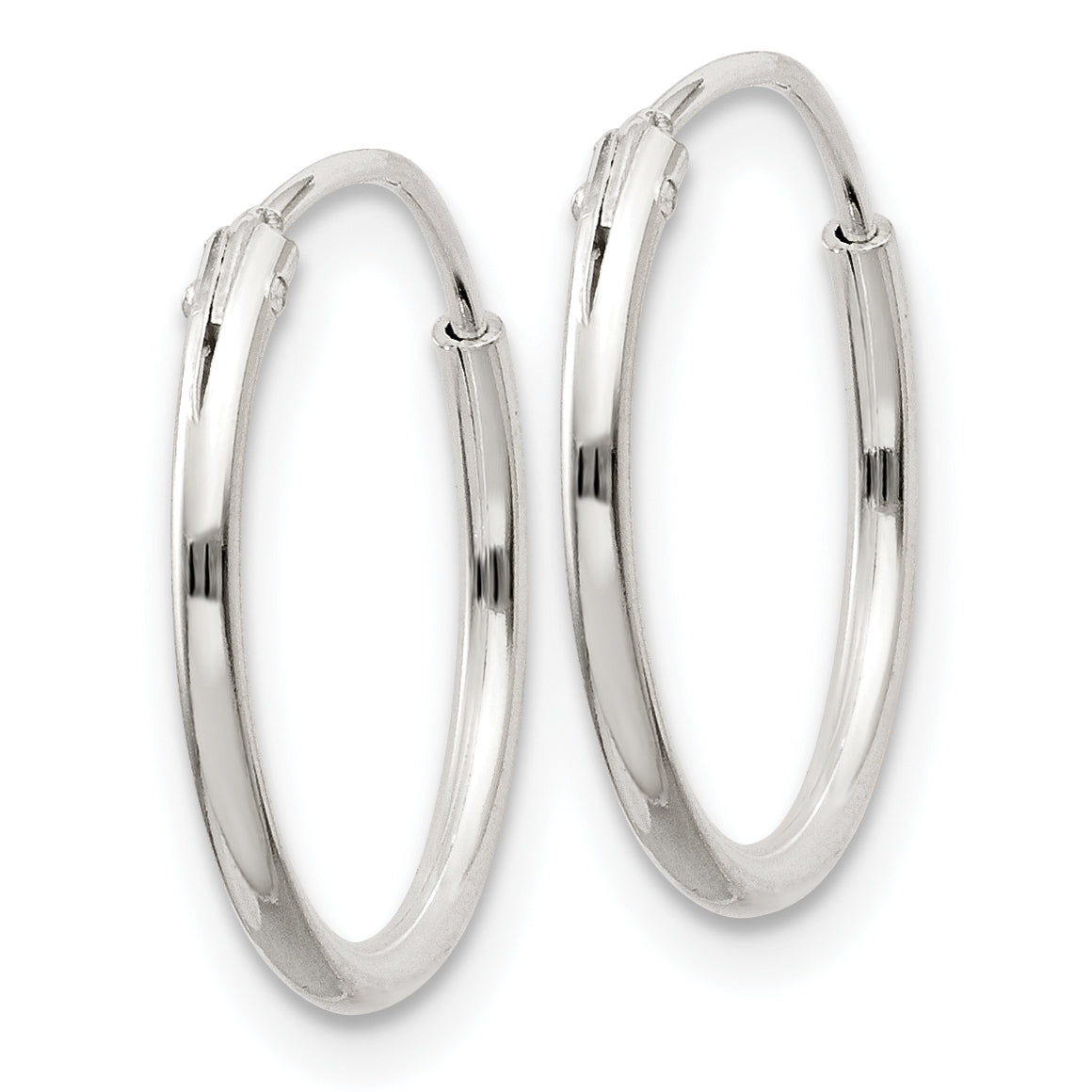 Sterling Silver 1.3mm Hoop Earrings Secondary image