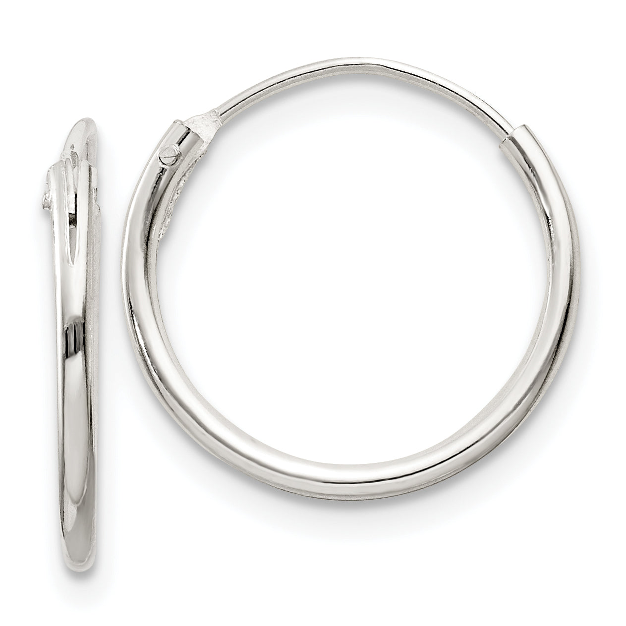 Sterling Silver 1.3mm Hoop Earrings Main image