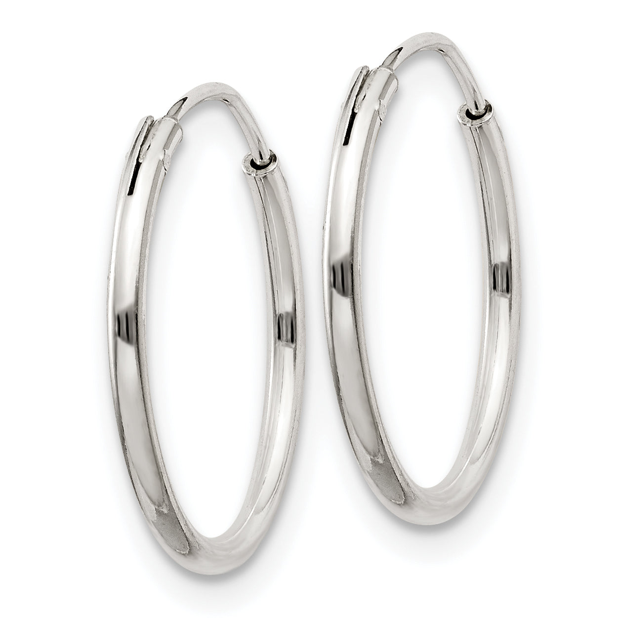 Sterling Silver 1.3mm Hoop Earrings Secondary image