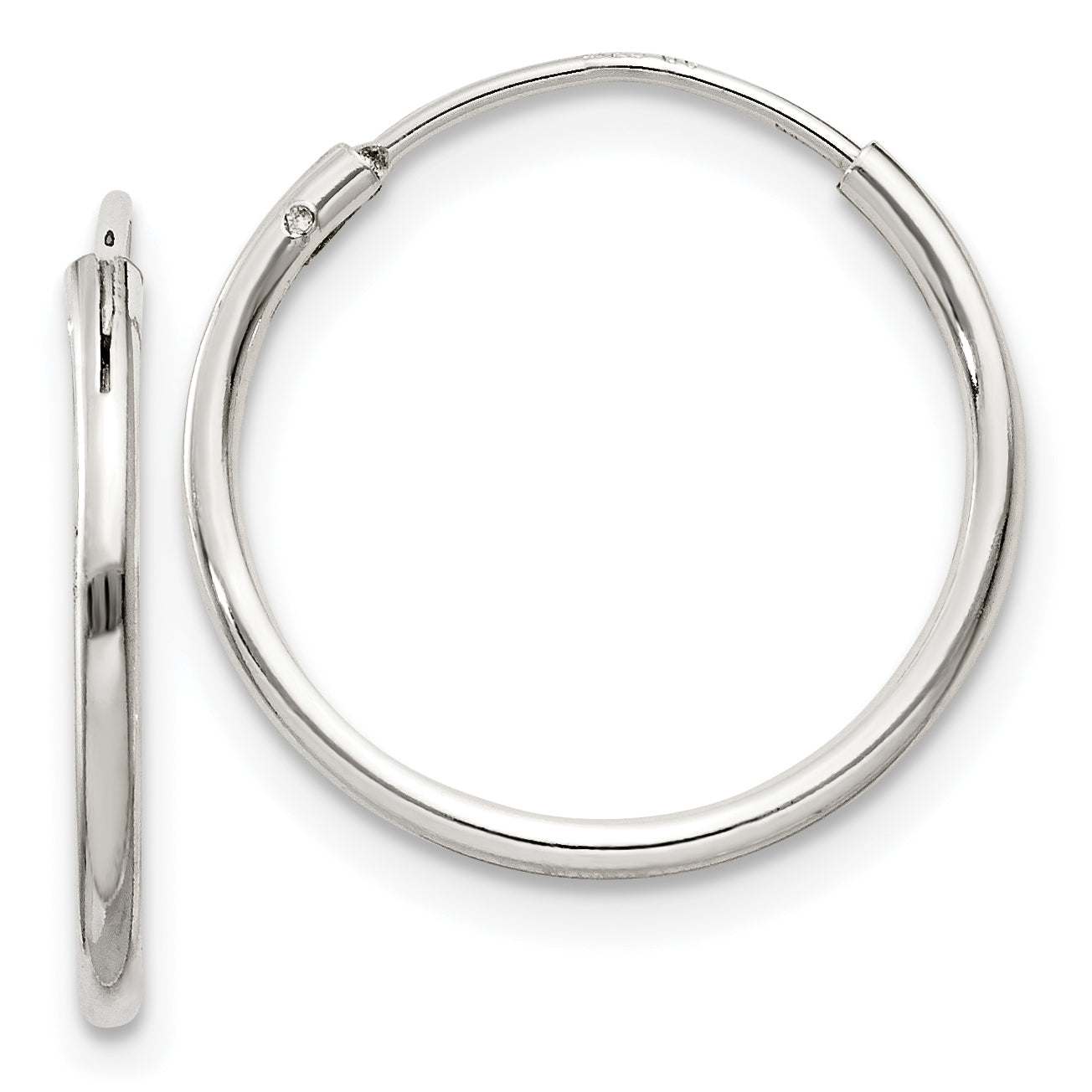 Sterling Silver 1.3mm Hoop Earrings Main image