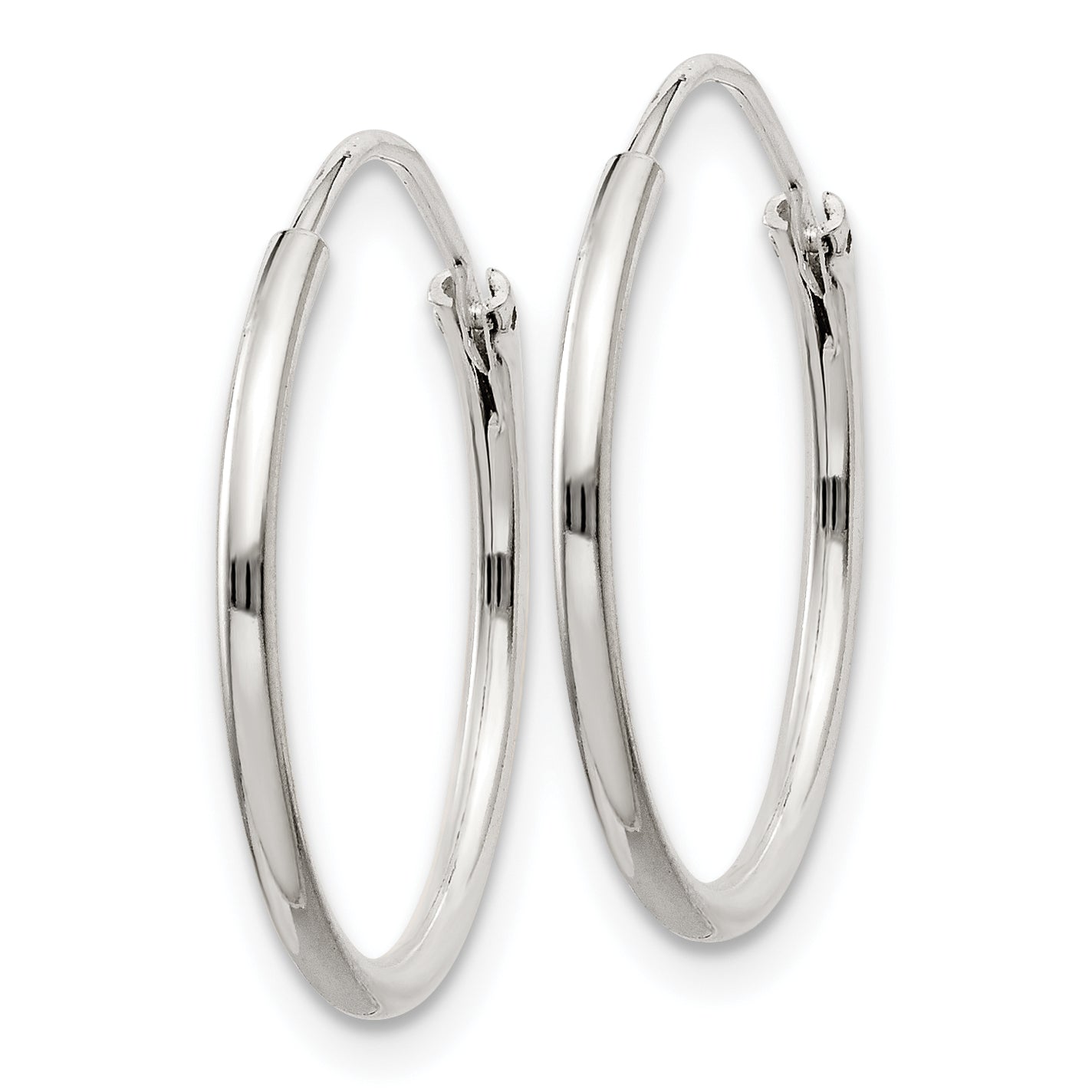 Sterling Silver 1.3mm Hoop Earrings Secondary image