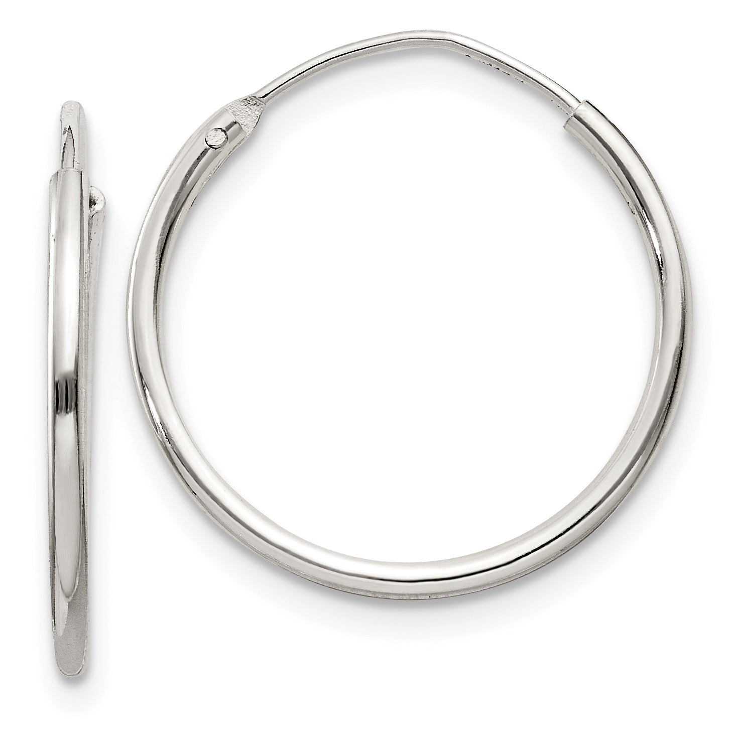 Sterling Silver 1.3mm Hoop Earrings Main image
