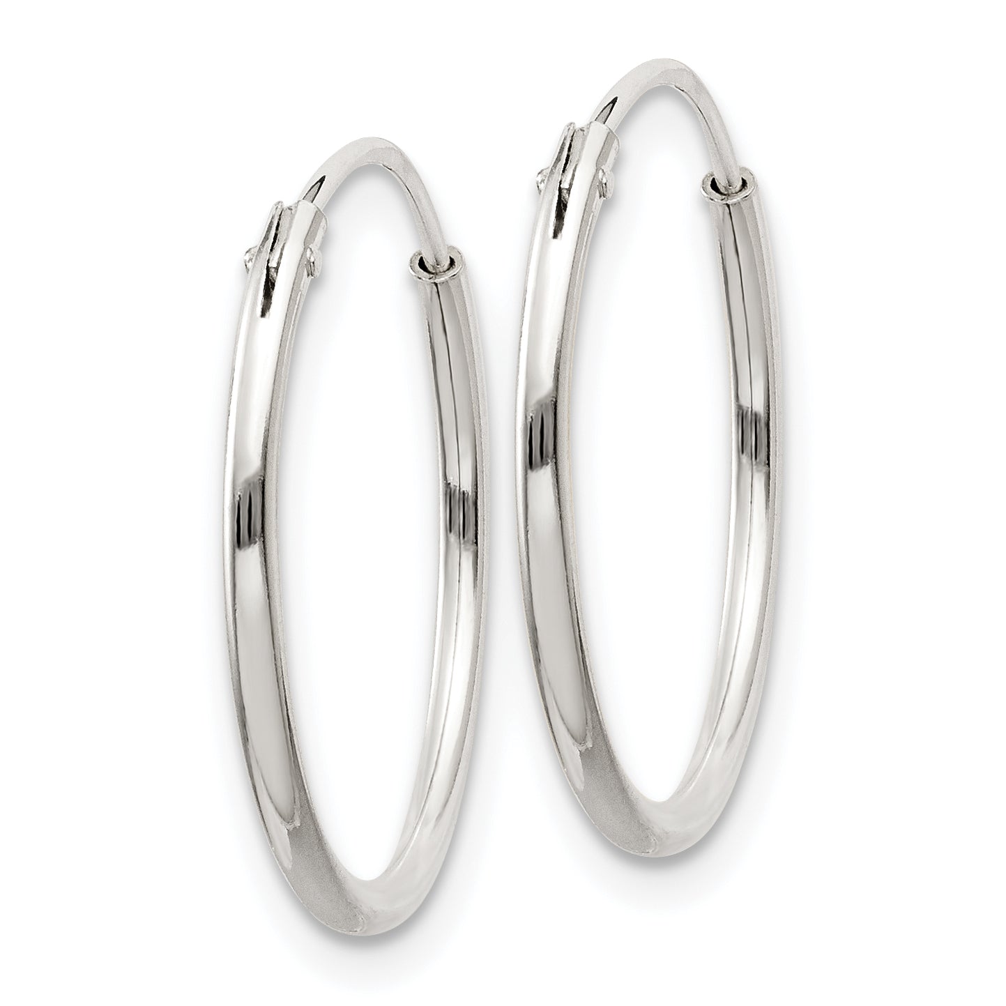 Sterling Silver 1.3mm Hoop Earrings Secondary image