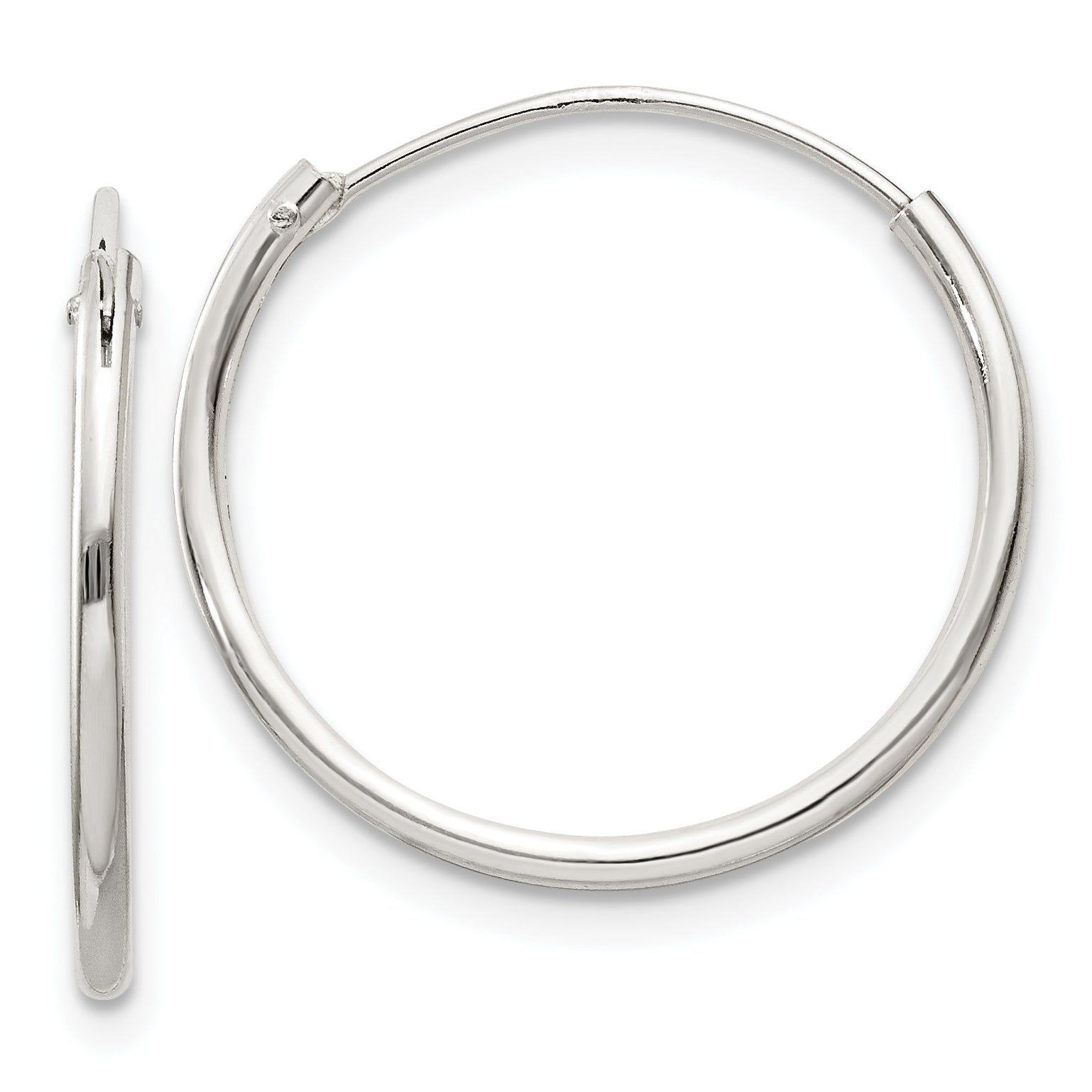 Sterling Silver 1.3mm Hoop Earrings Main image