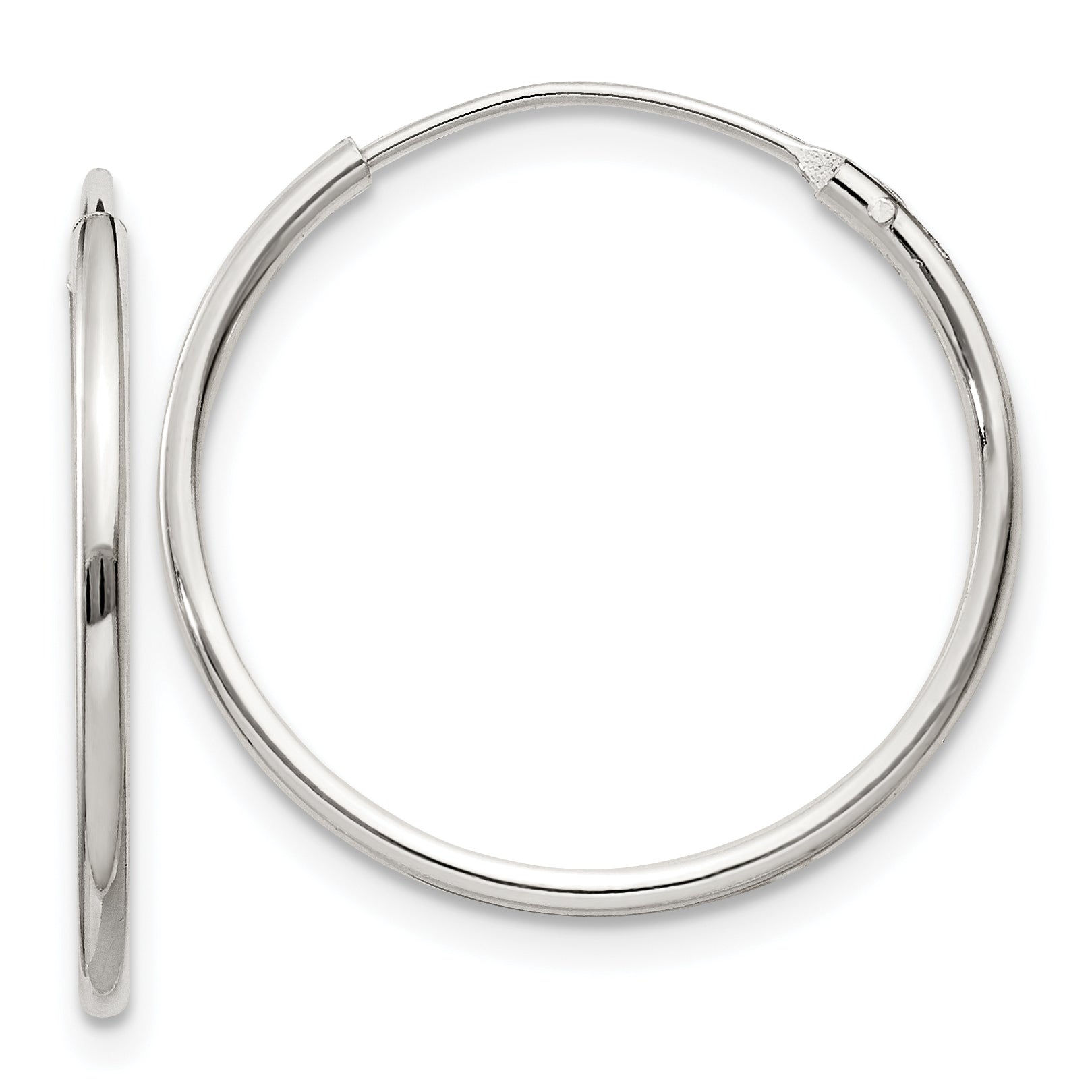 Sterling Silver 1.3mm Hoop Earrings Main image