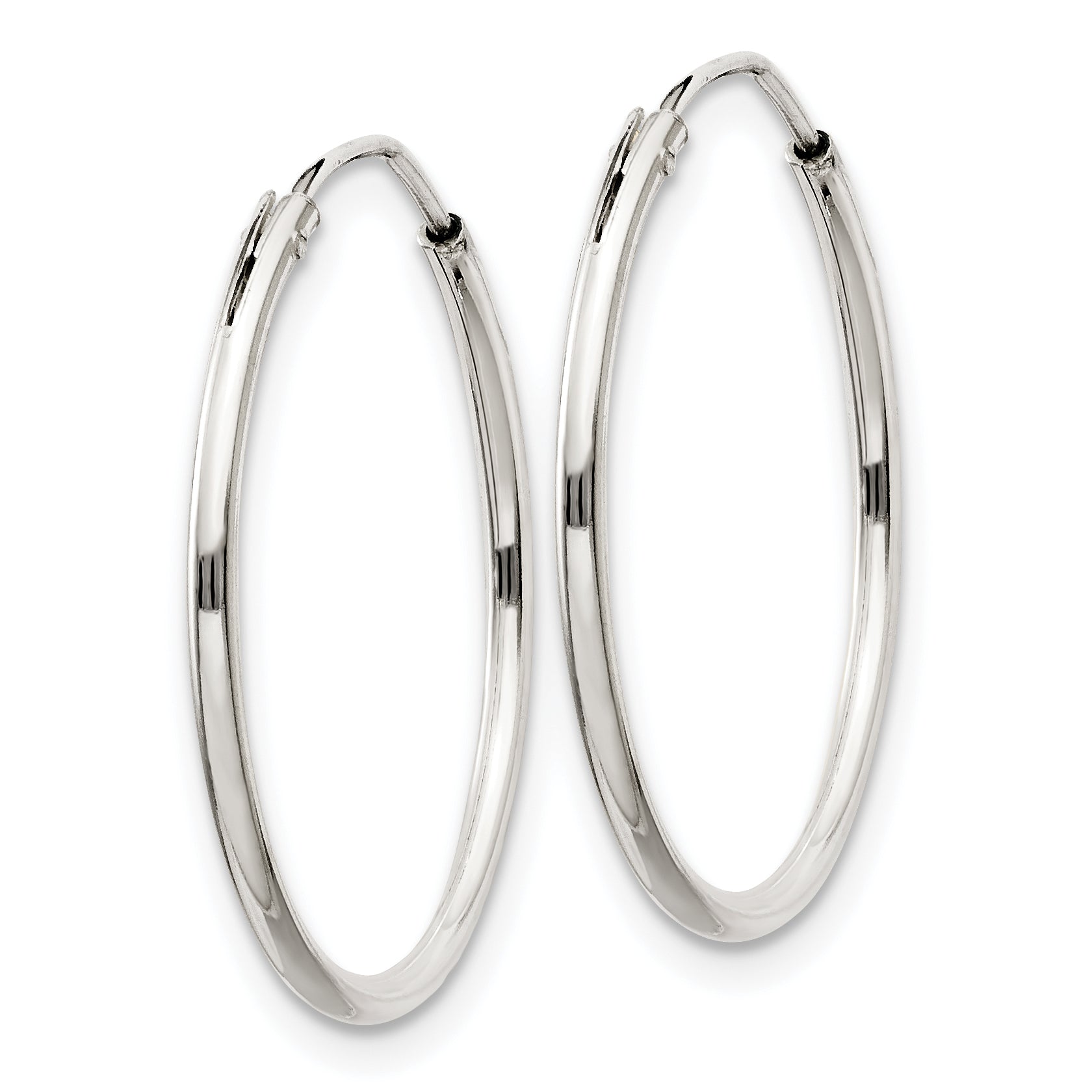 Sterling Silver 1.3mm Hoop Earrings Secondary image