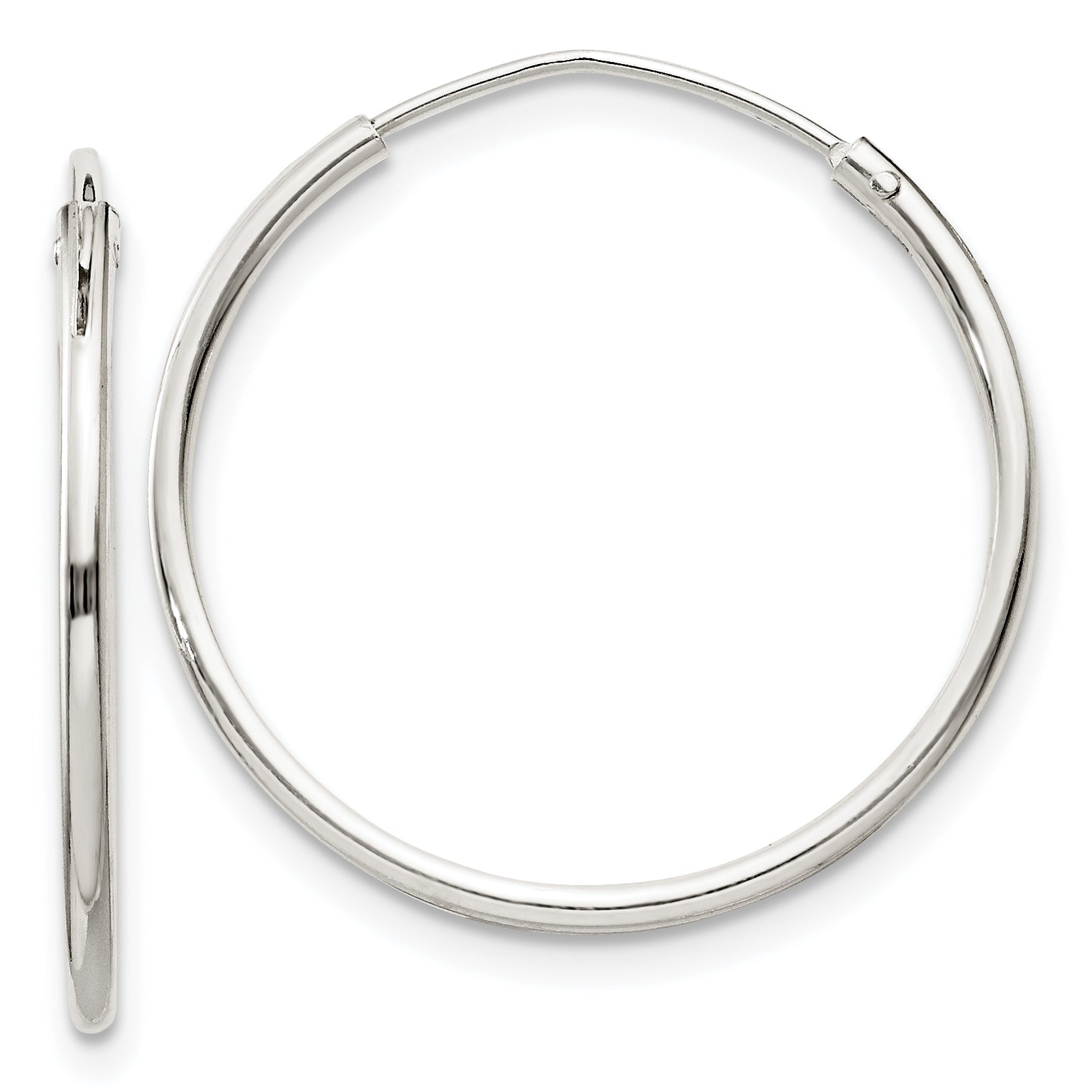Sterling Silver 1.3mm Hoop Earrings Main image