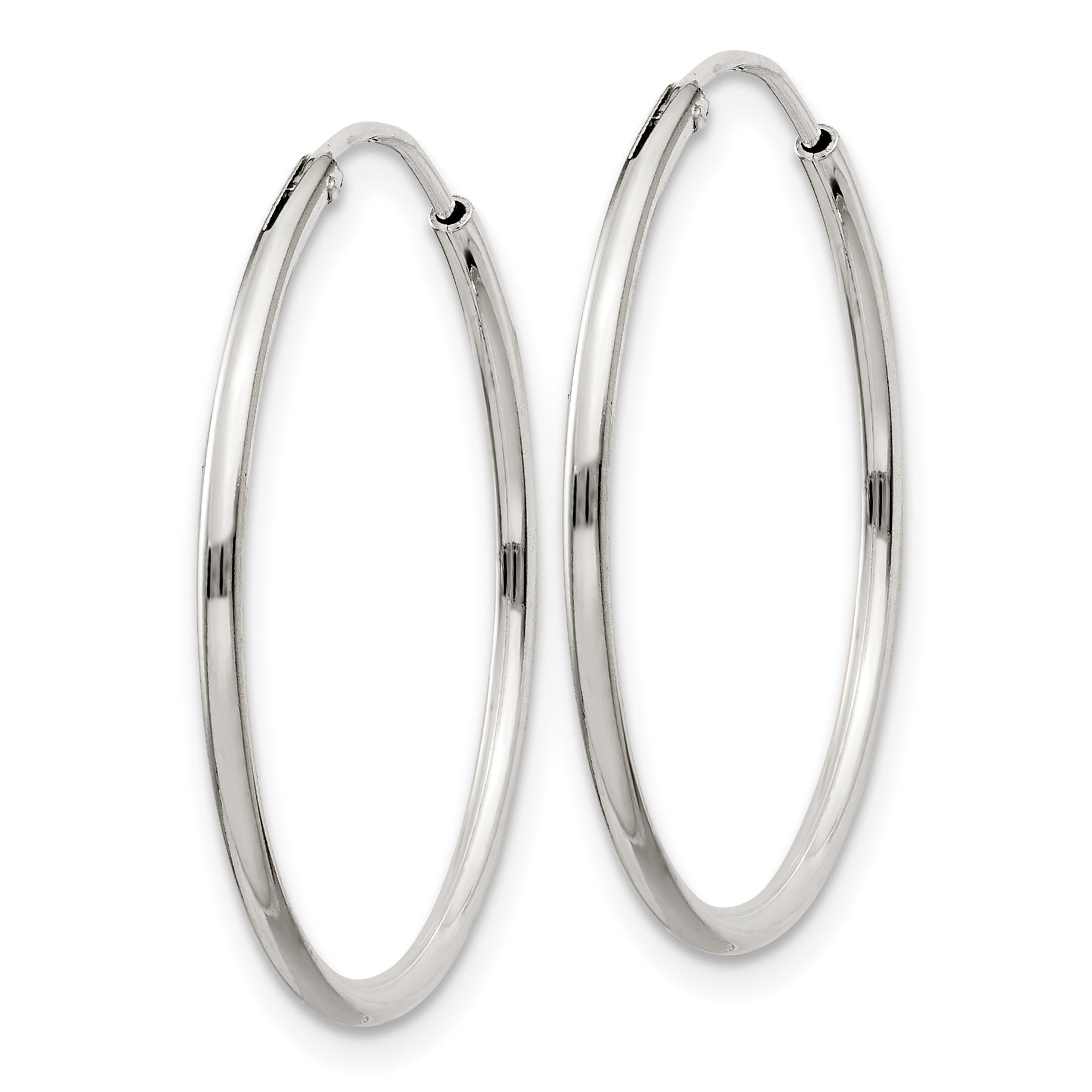 Sterling Silver 1.3mm Hoop Earrings Secondary image