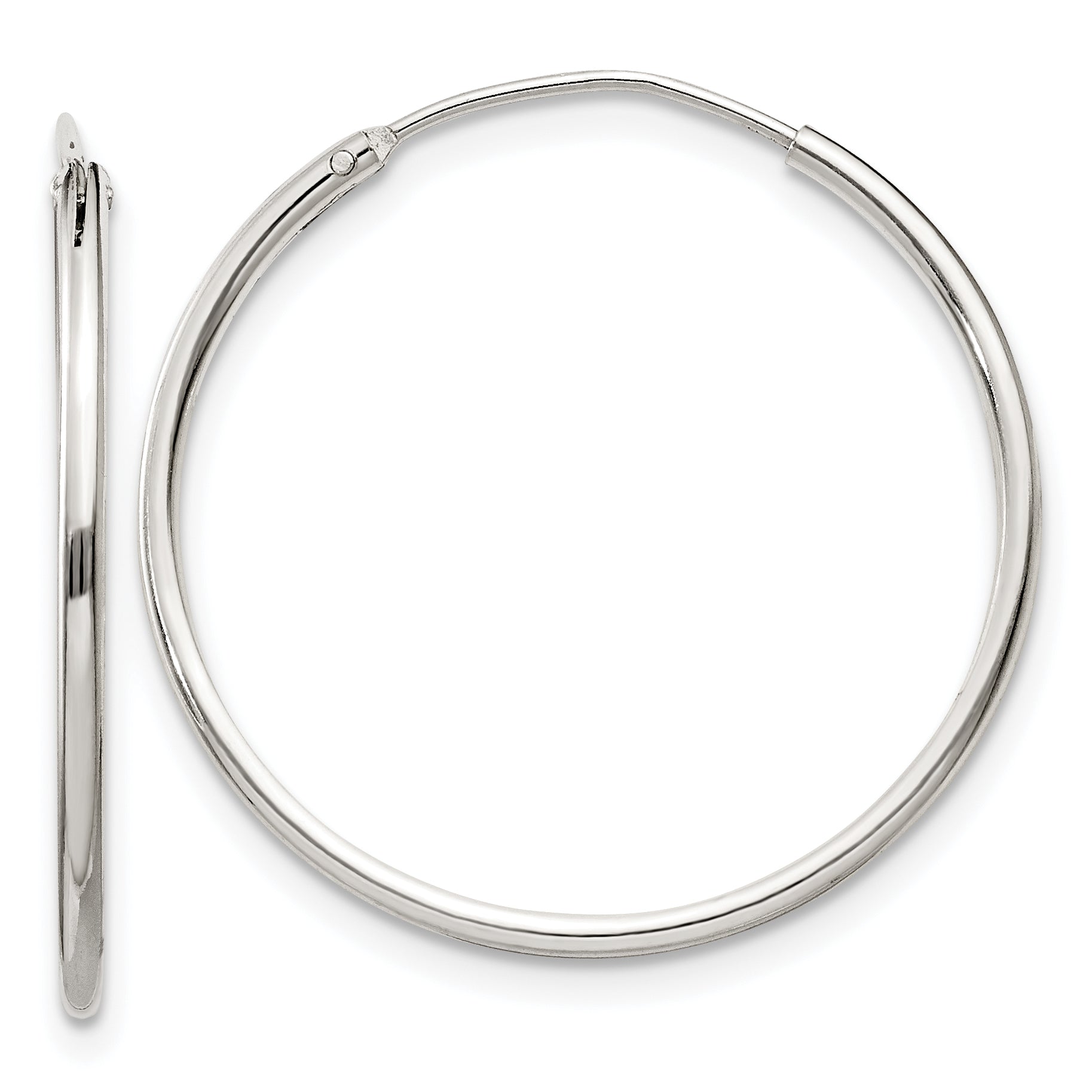 Sterling Silver 1.3mm Hoop Earrings Main image