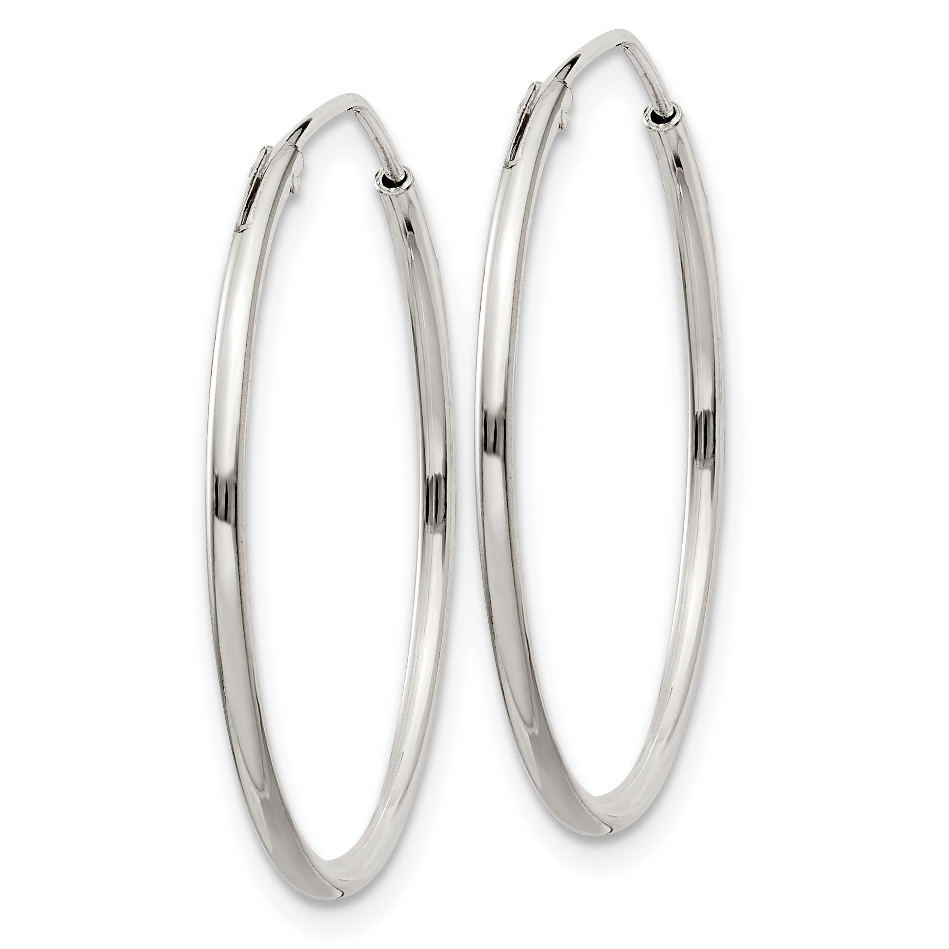 Sterling Silver 1.3mm Hoop Earrings Secondary image