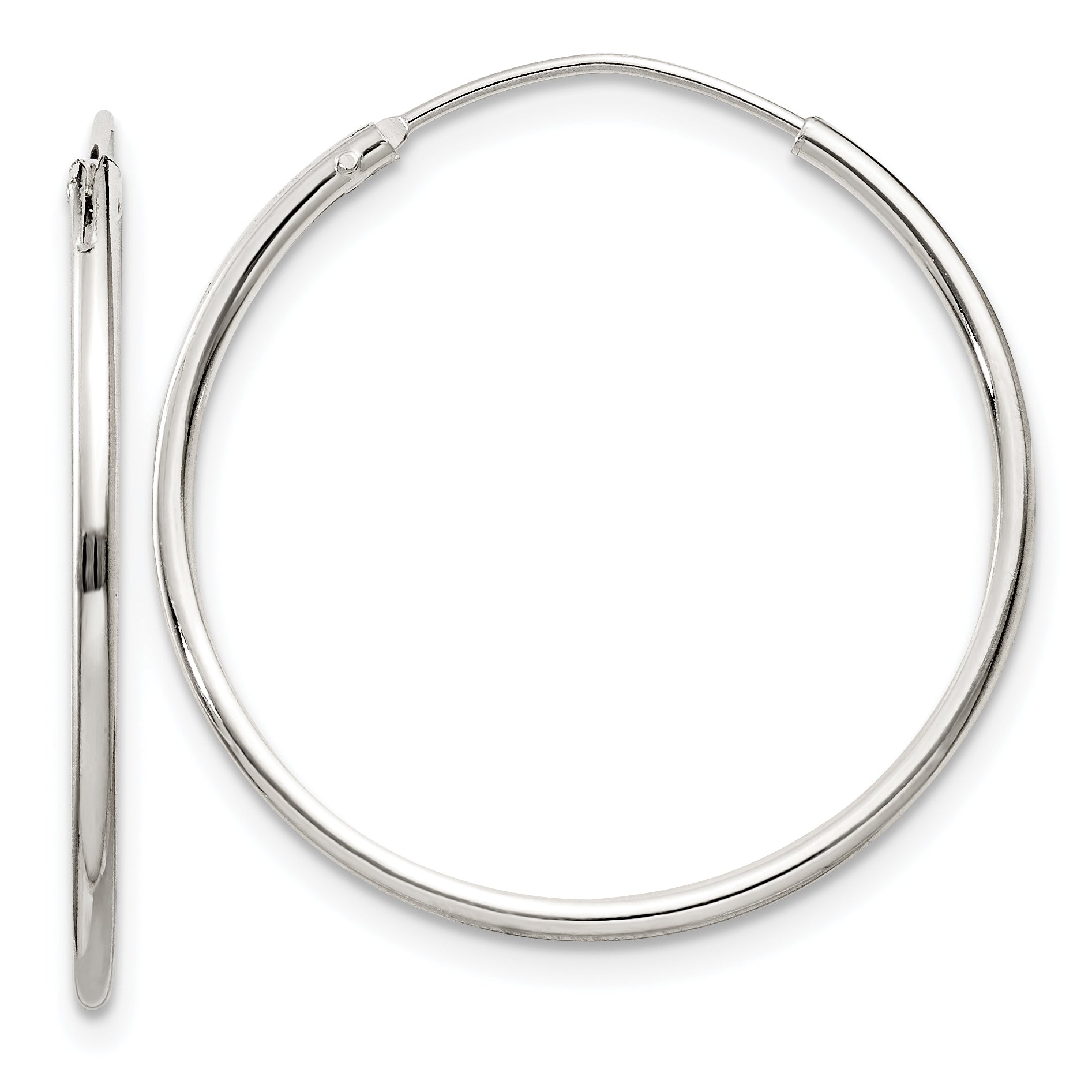 Sterling Silver 1.3mm Hoop Earrings Main image