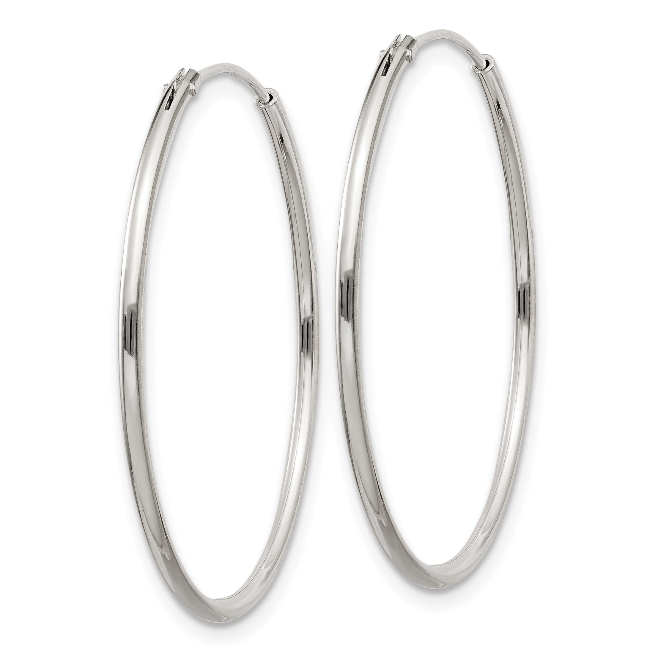 Sterling Silver 1.3mm Hoop Earrings Secondary image