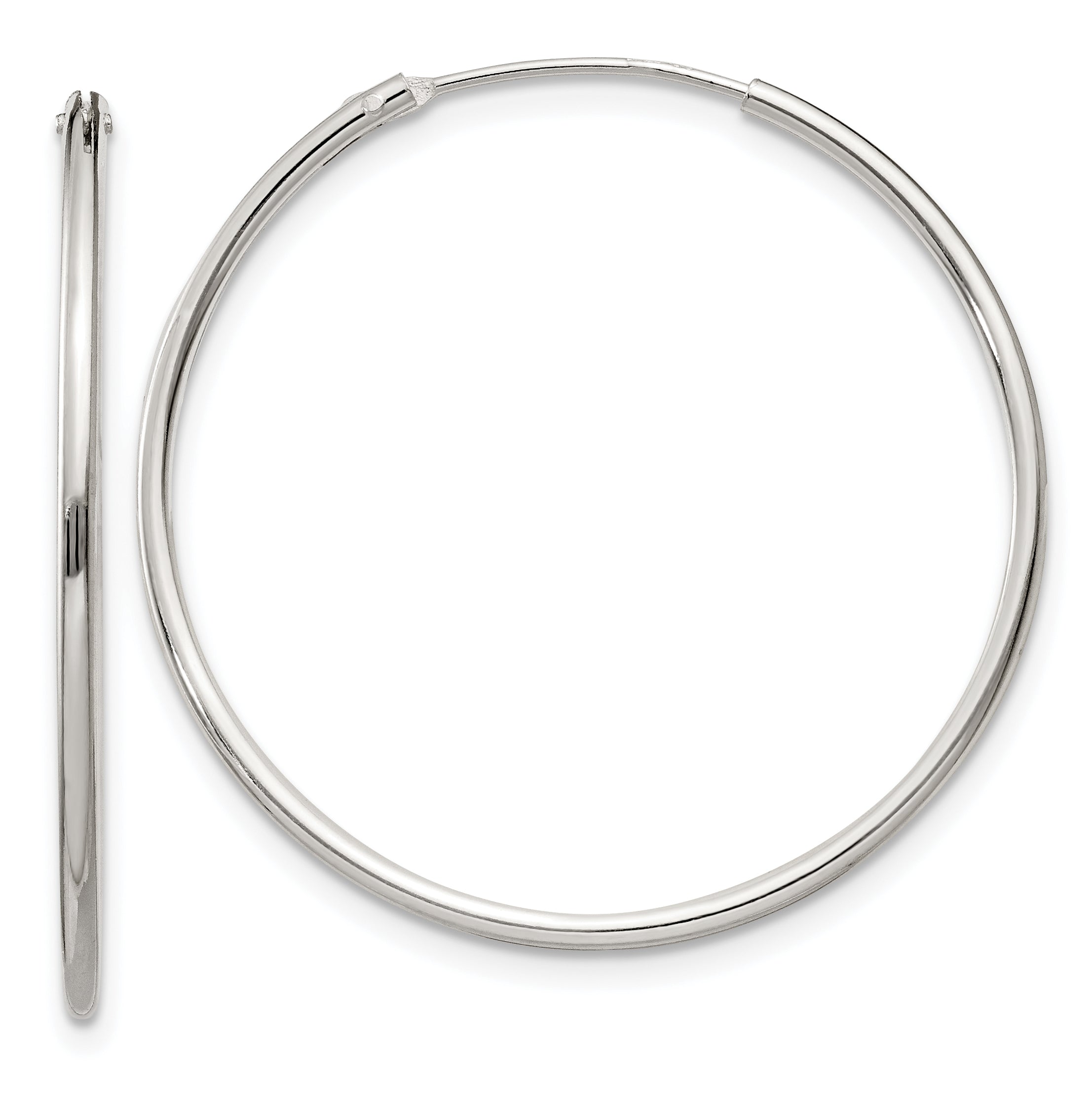 Sterling Silver 1.3mm Hoop Earrings Main image