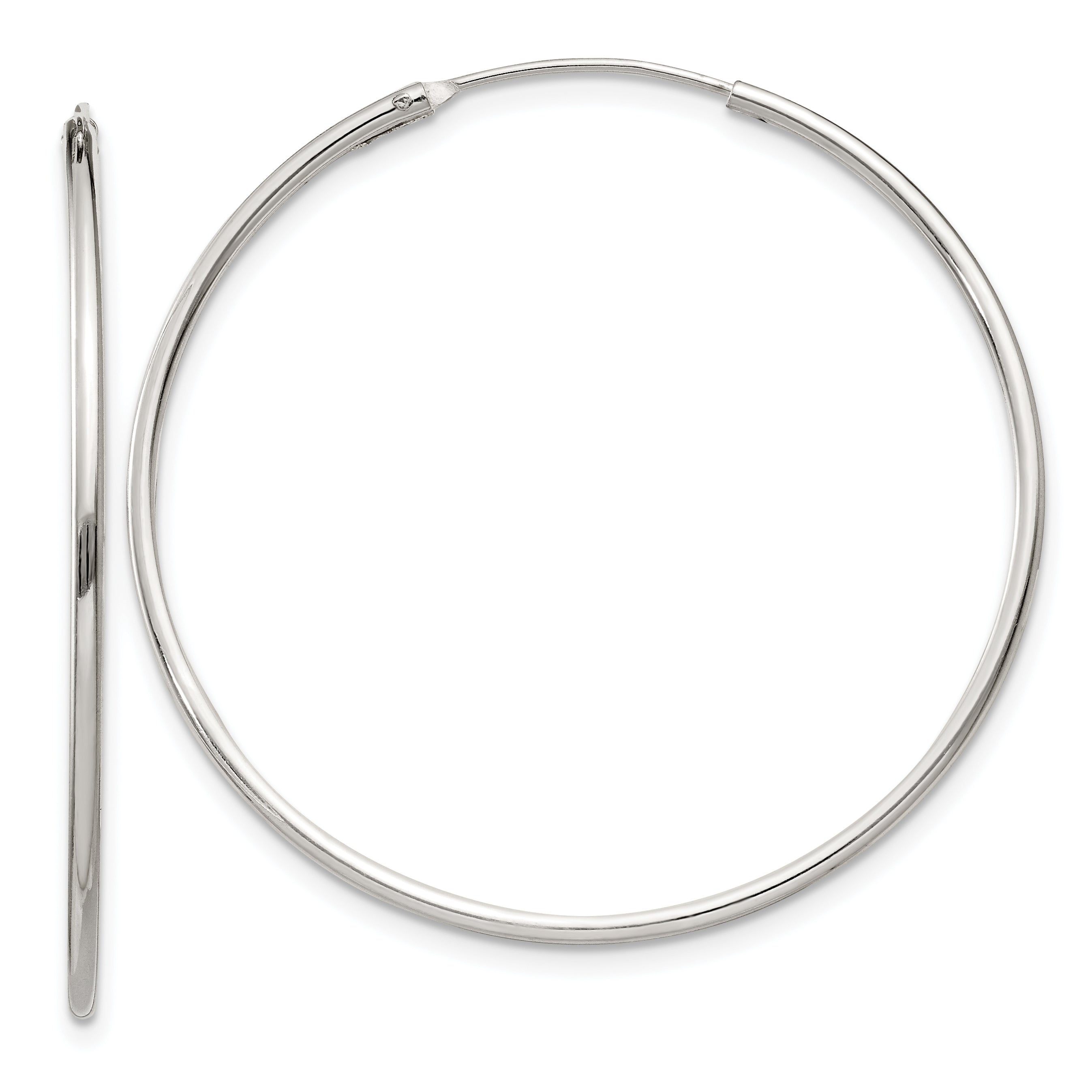 Sterling Silver 1.3mm Hoop Earrings Main image
