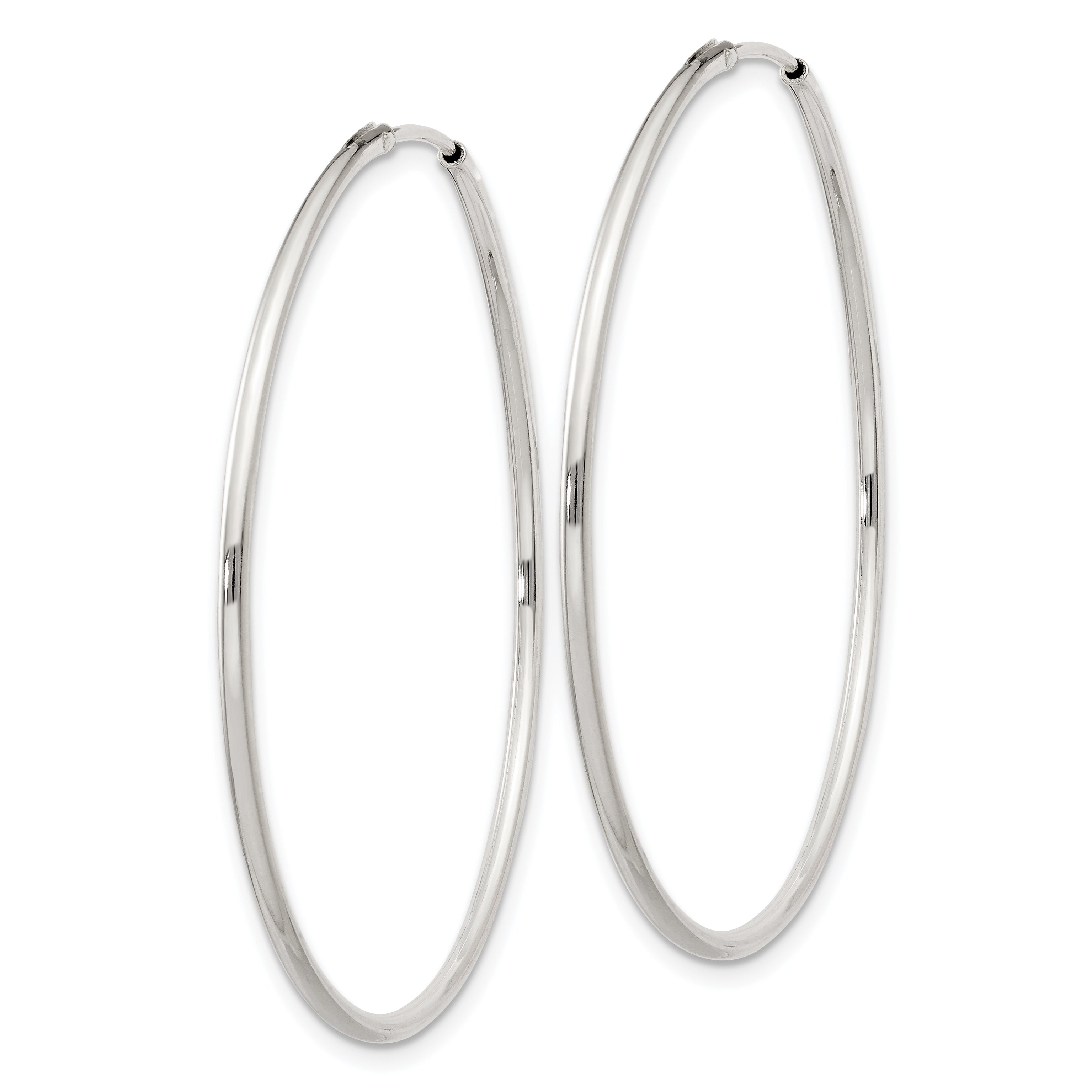 Sterling Silver 1.3mm Hoop Earrings Secondary image