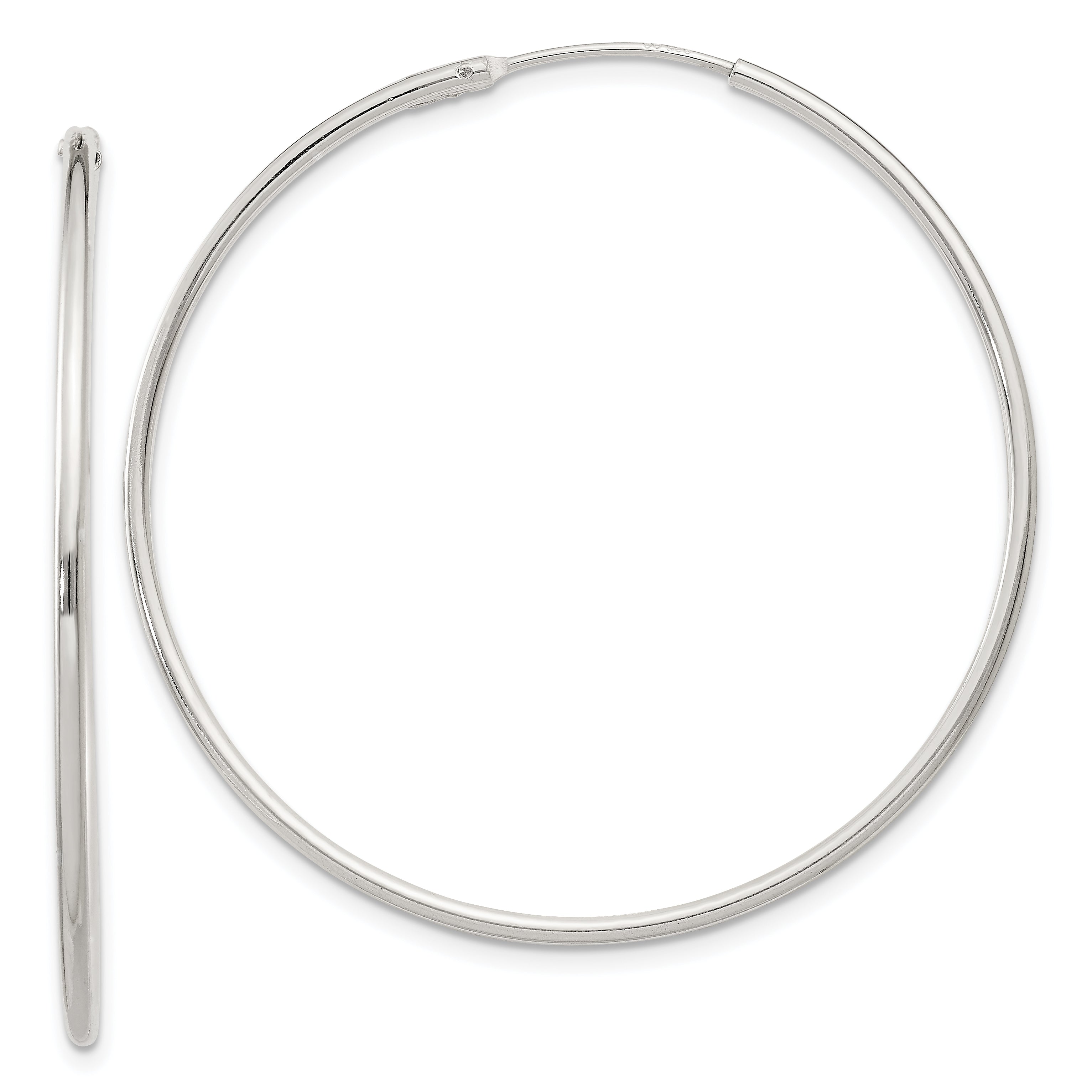 Sterling Silver 1.3mm Hoop Earrings Main image