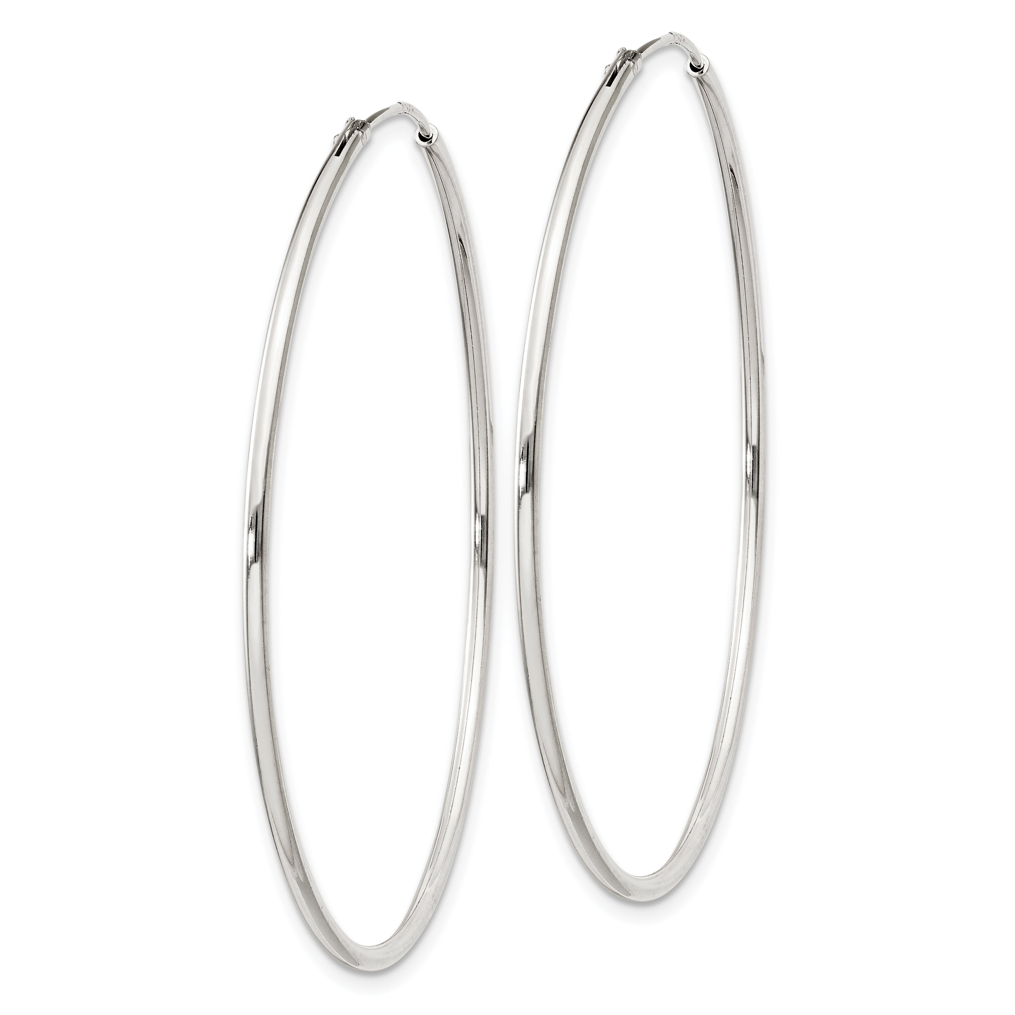 Sterling Silver 1.3mm Hoop Earrings Secondary image