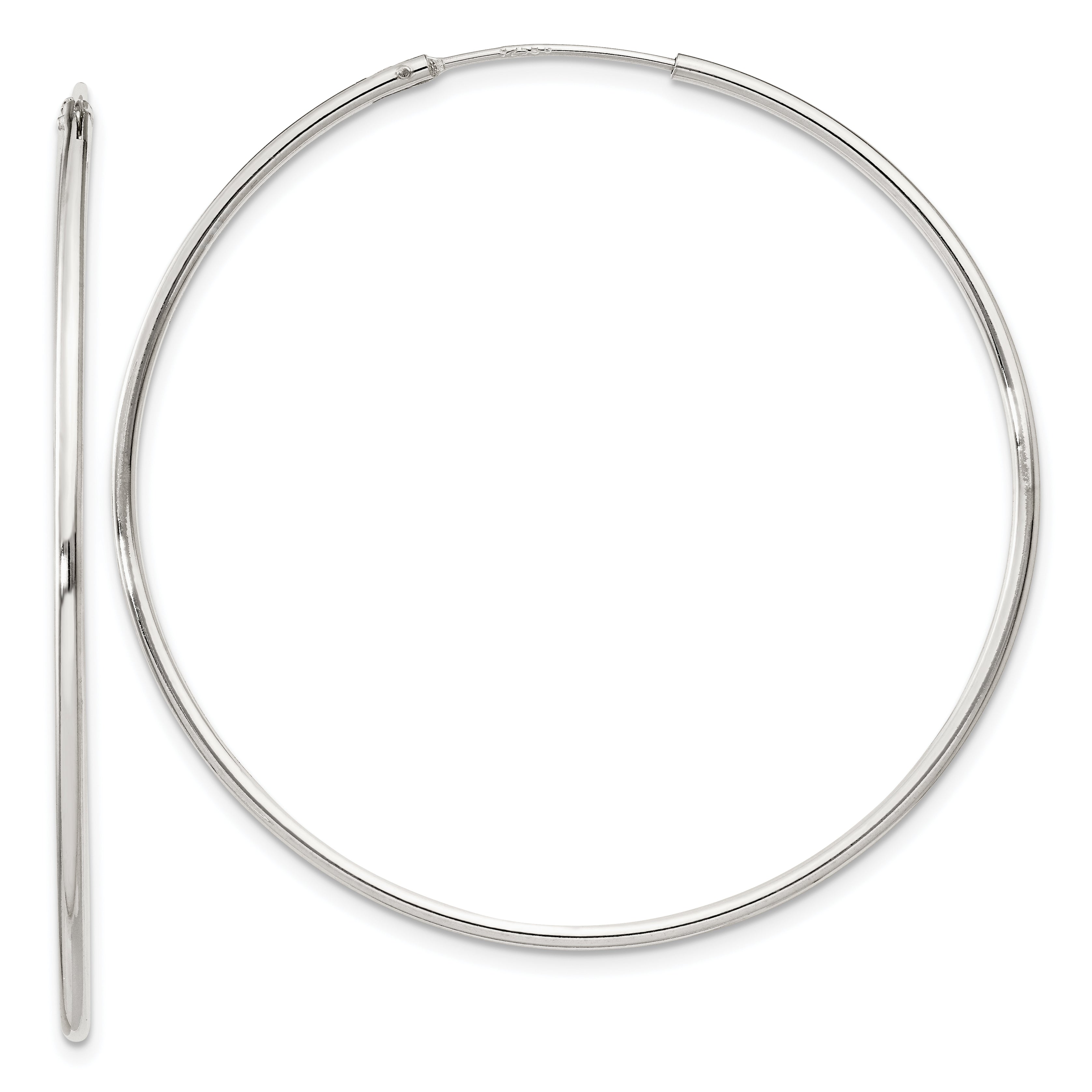 Sterling Silver 1.3mm Hoop Earrings Main image