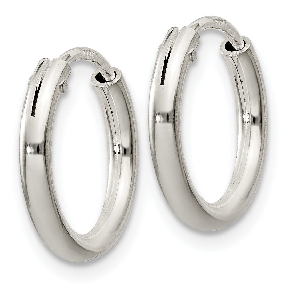 Sterling Silver 2mm Hoop Earrings Secondary image