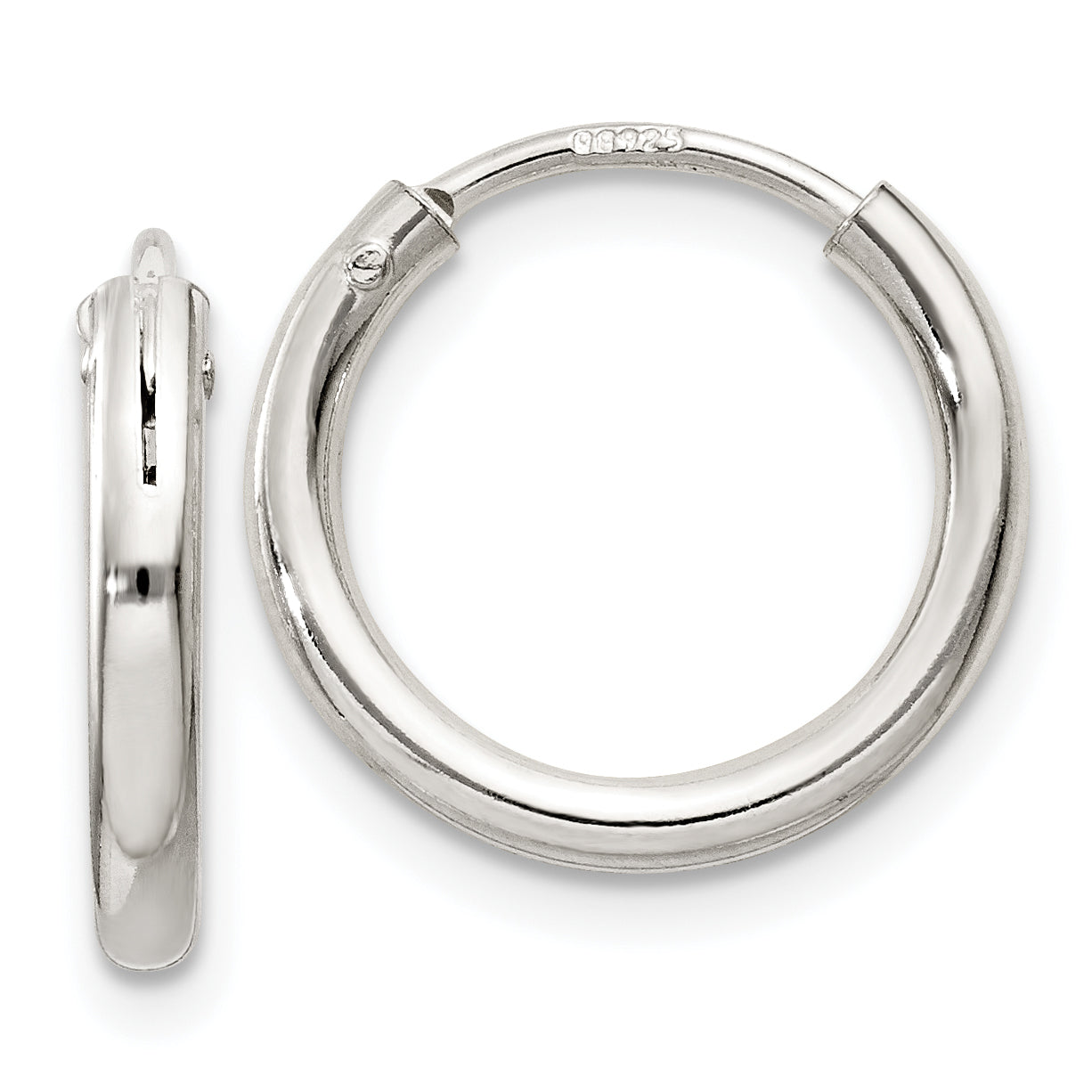 Sterling Silver 2mm Hoop Earrings Main image