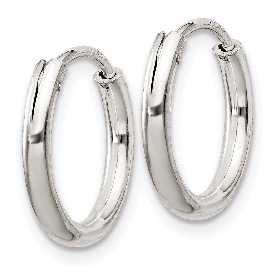 Sterling Silver 2mm Hoop Earrings Secondary image