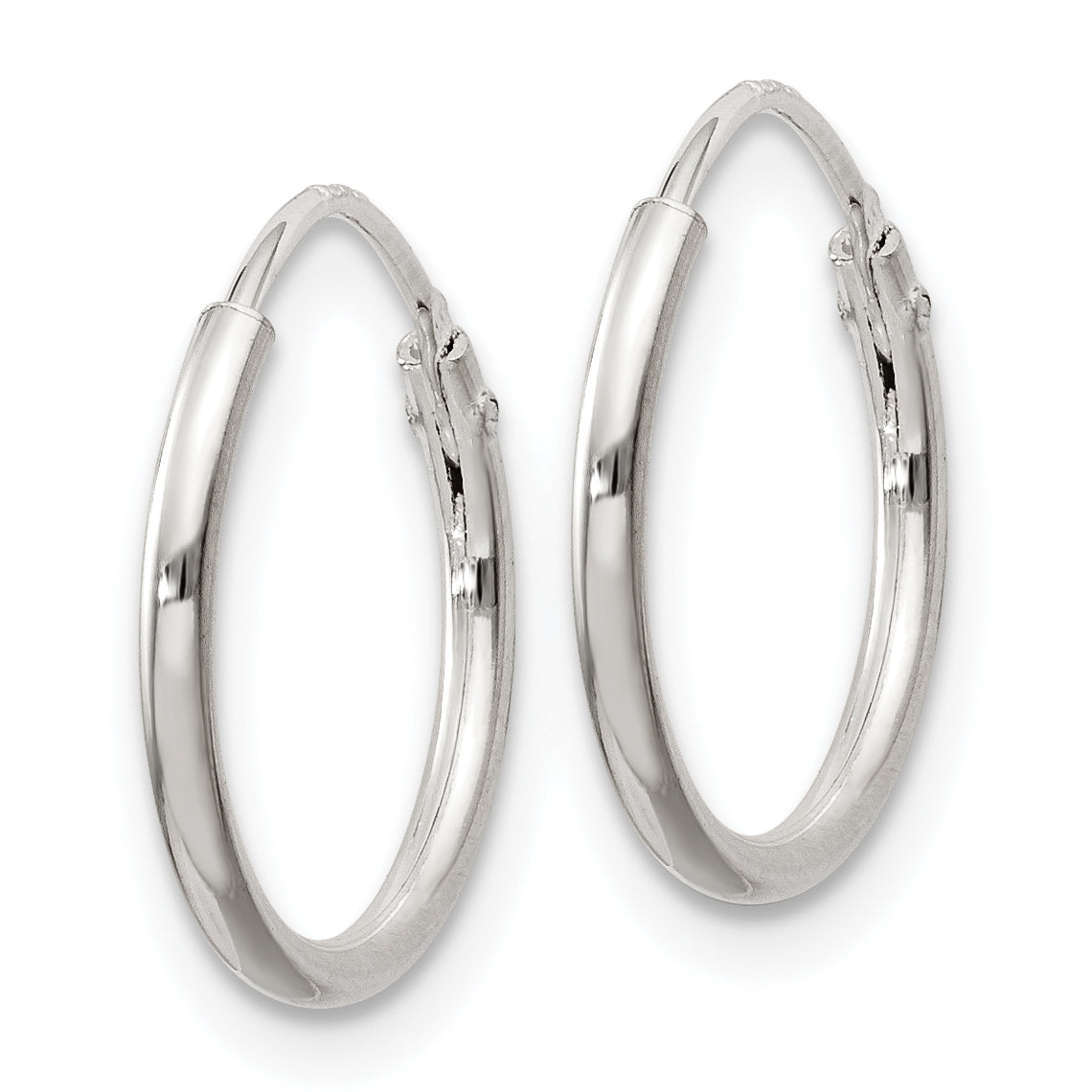 Sterling Silver 2mm Hoop Earrings Secondary image