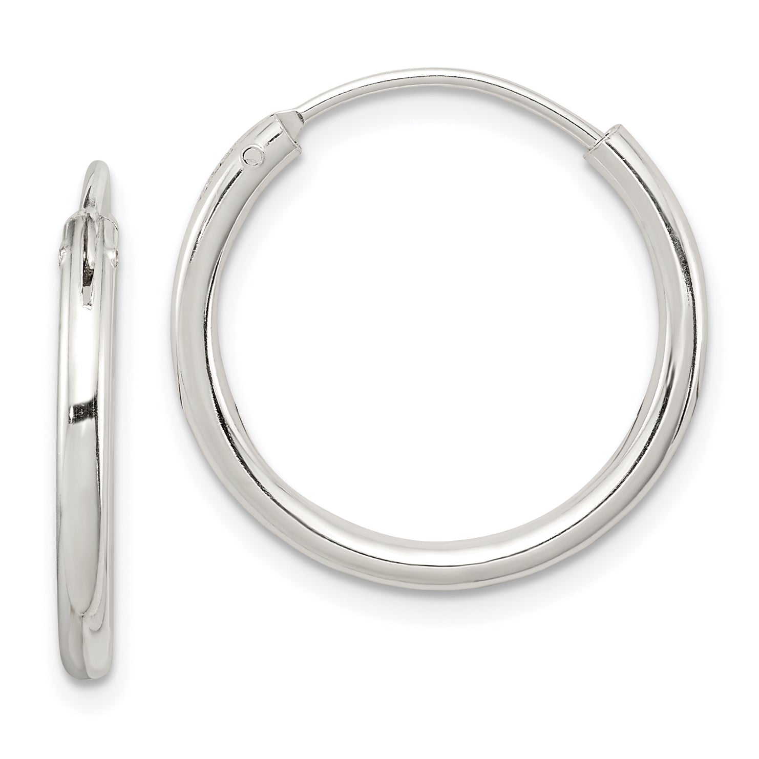 Sterling Silver 2mm Hoop Earrings Main image