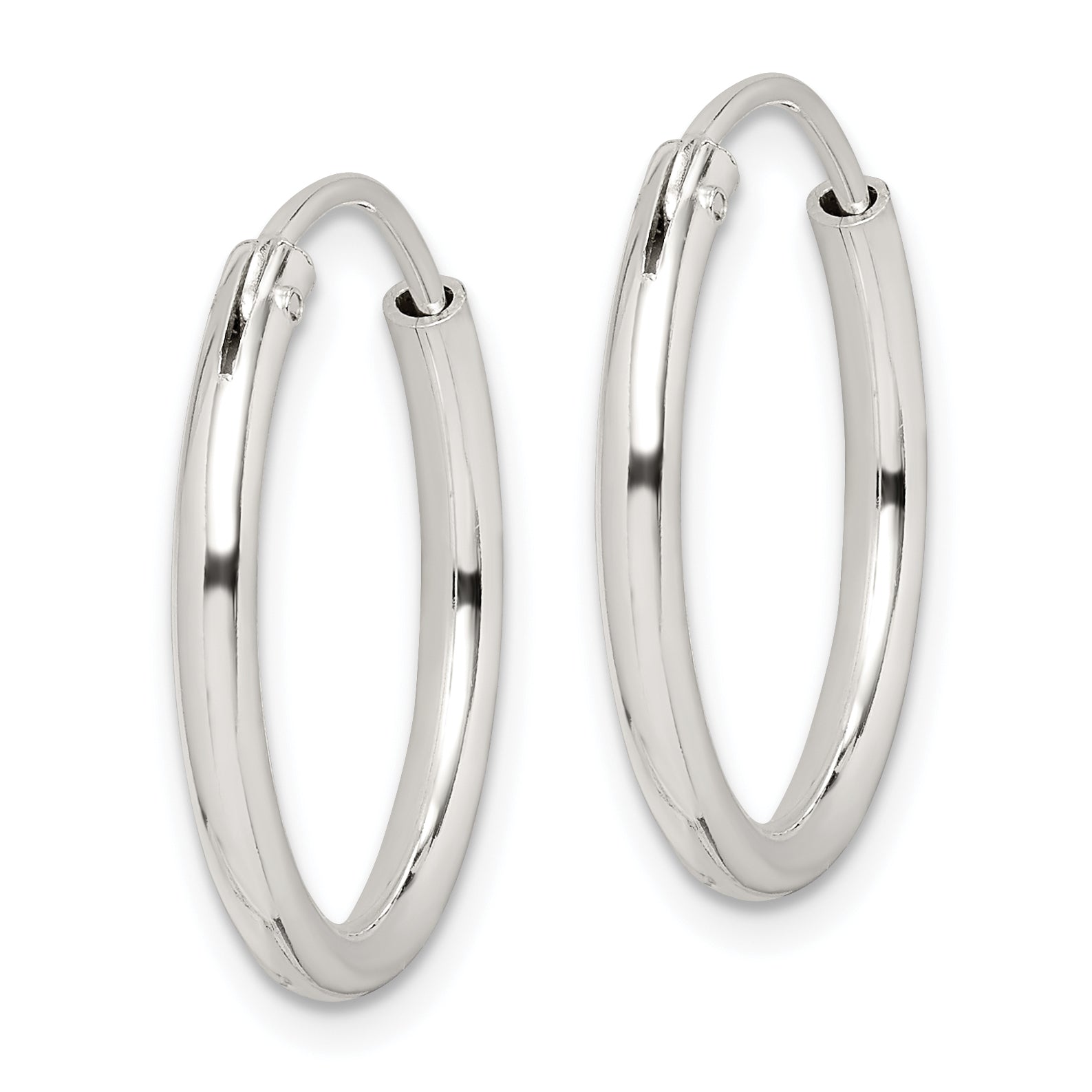 Sterling Silver 2mm Hoop Earrings Secondary image