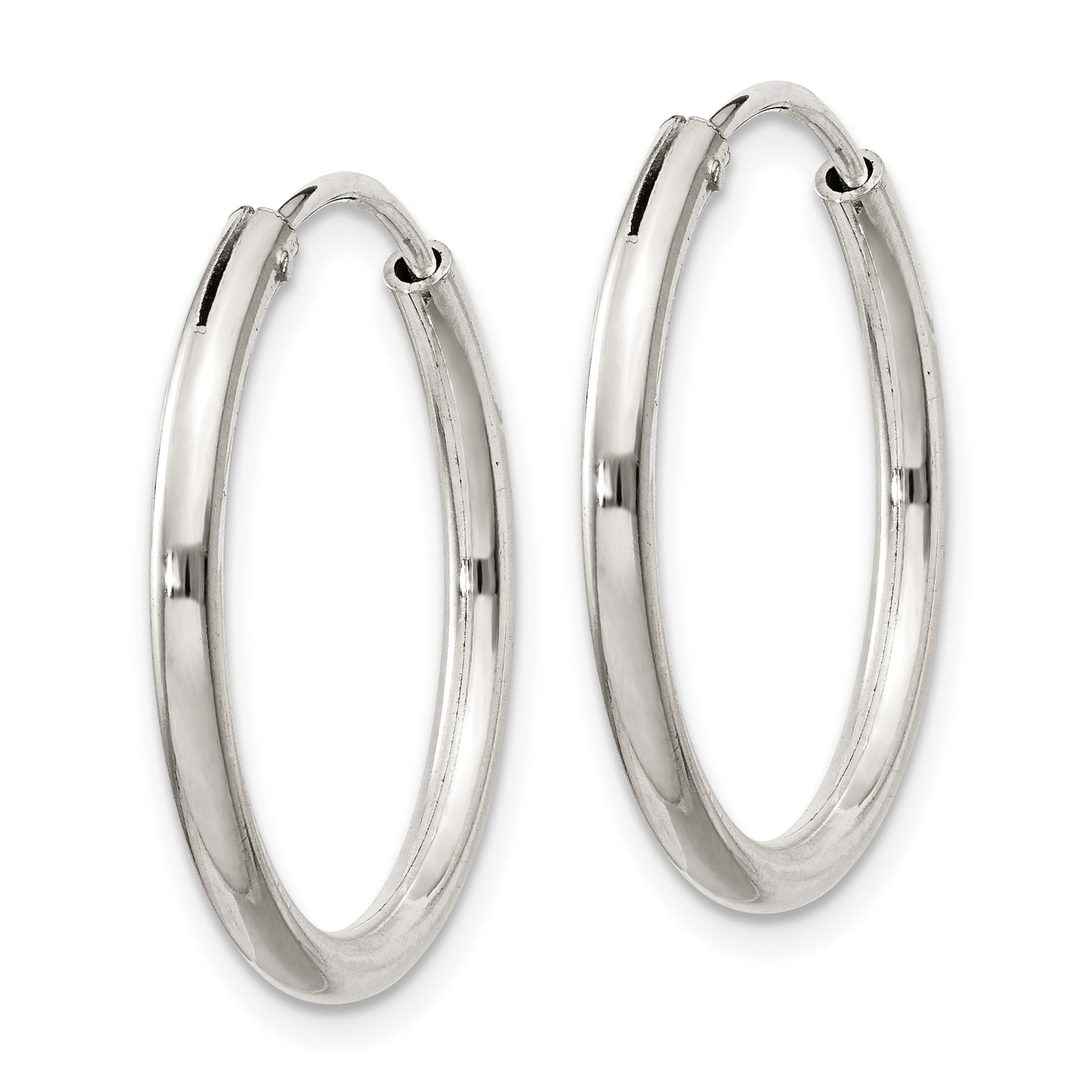 Sterling Silver 2mm Hoop Earrings Secondary image