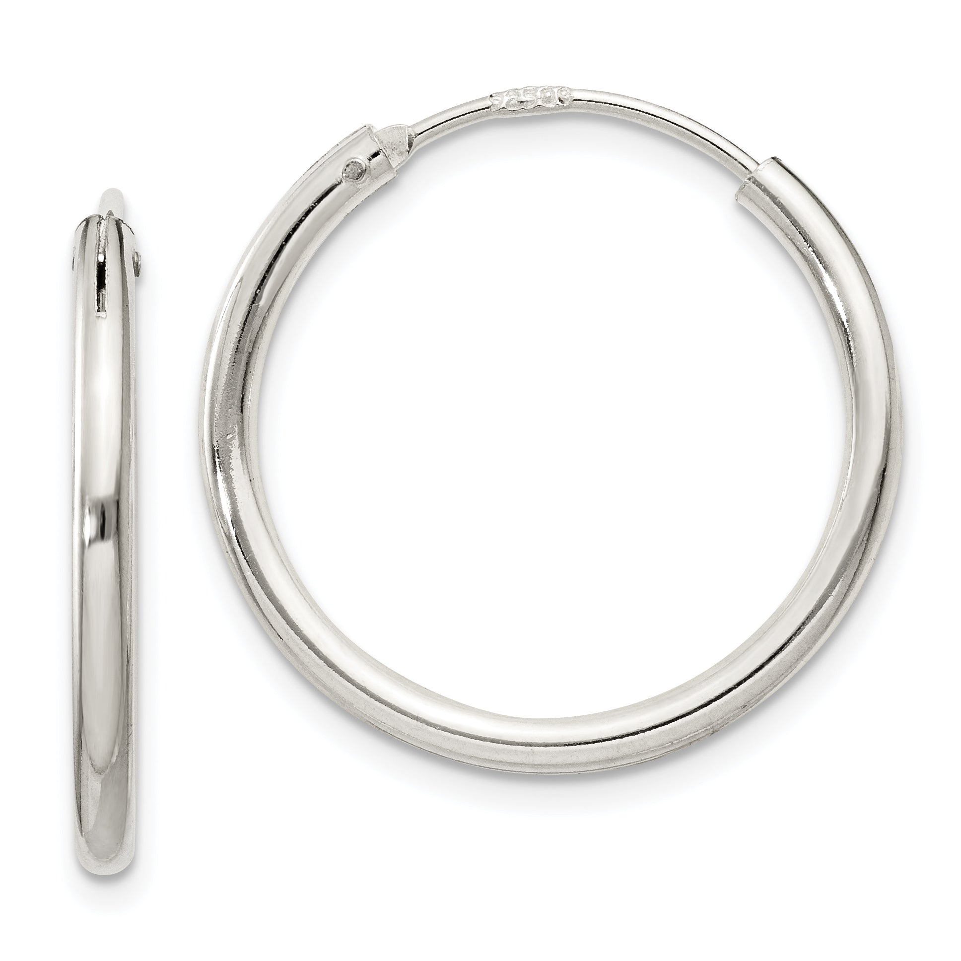 Sterling Silver 2mm Hoop Earrings Main image