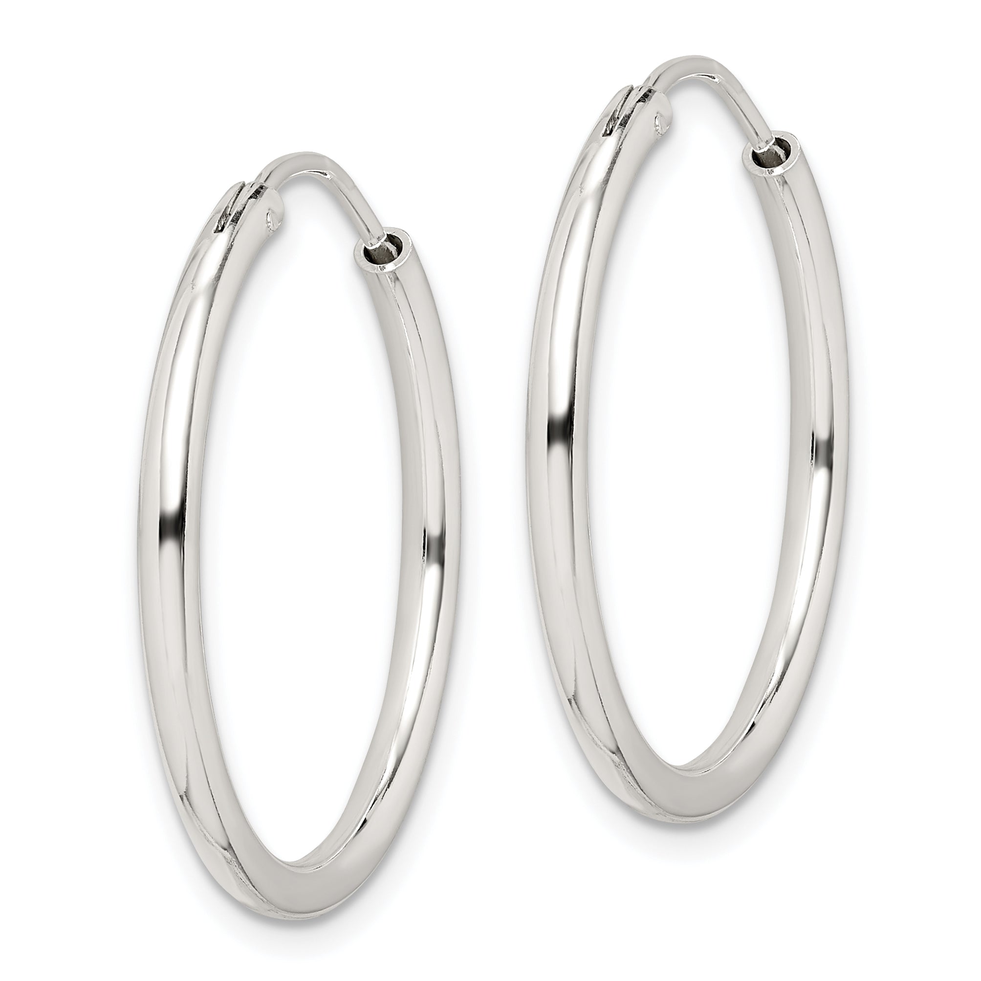 Sterling Silver 2mm Hoop Earrings Secondary image