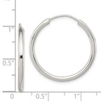 Sterling Silver 2mm Hoop Earrings