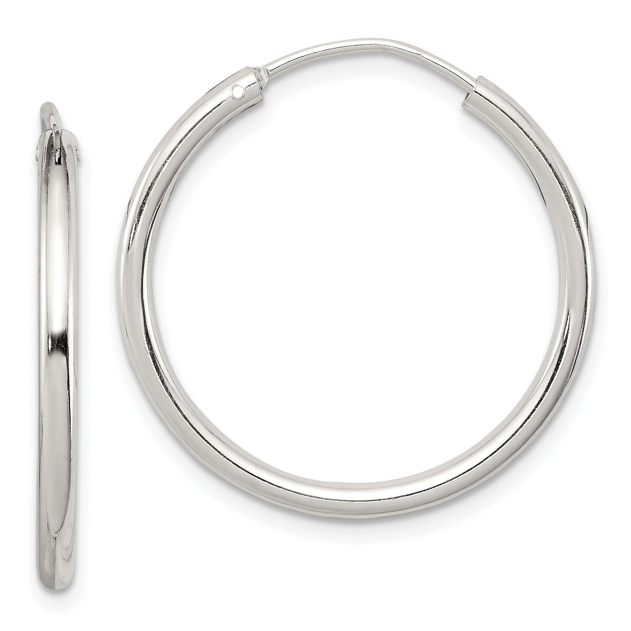 Sterling Silver 2mm Hoop Earrings Main image