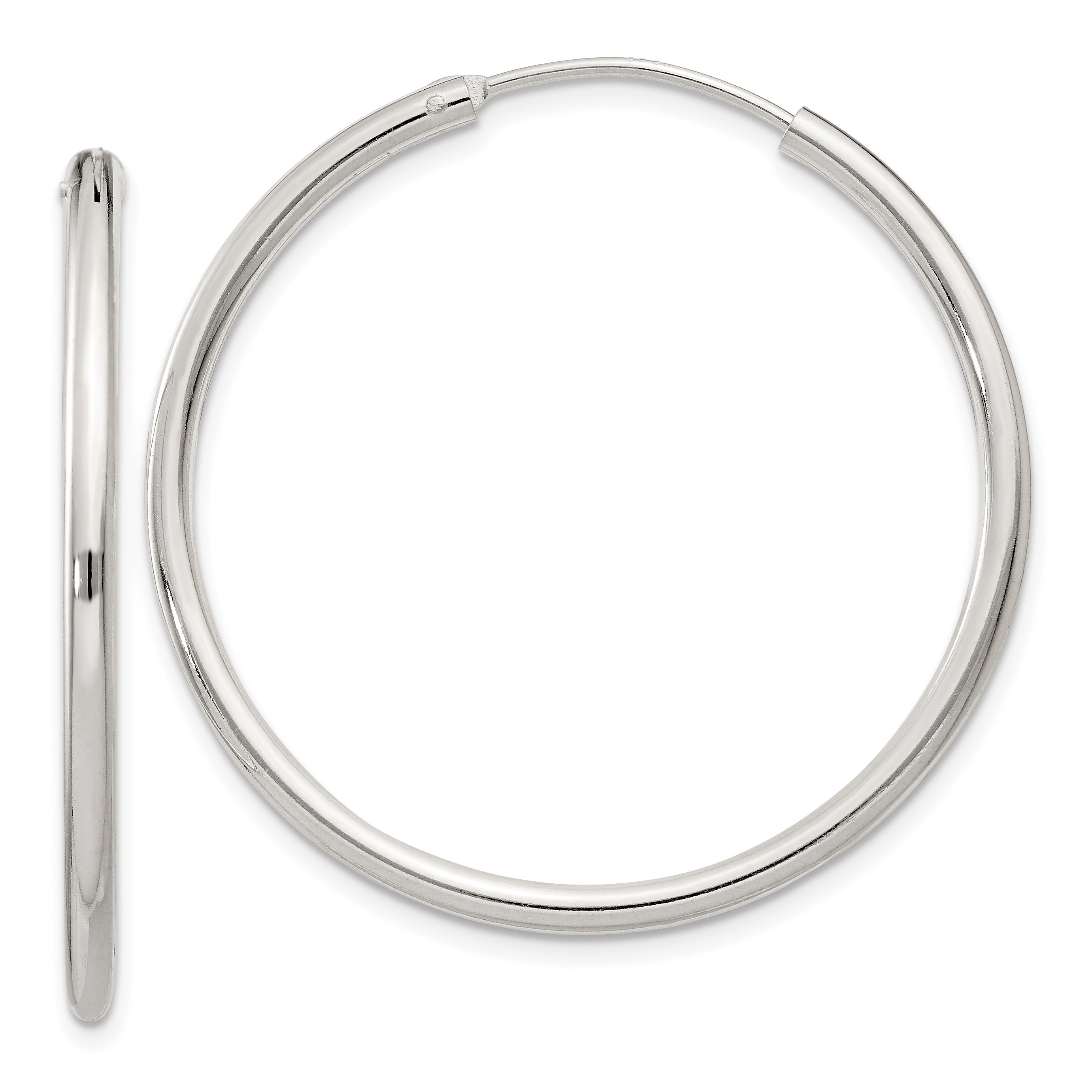 Sterling Silver 2mm Hoop Earrings Main image