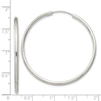 Sterling Silver 2mm Hoop Earrings
