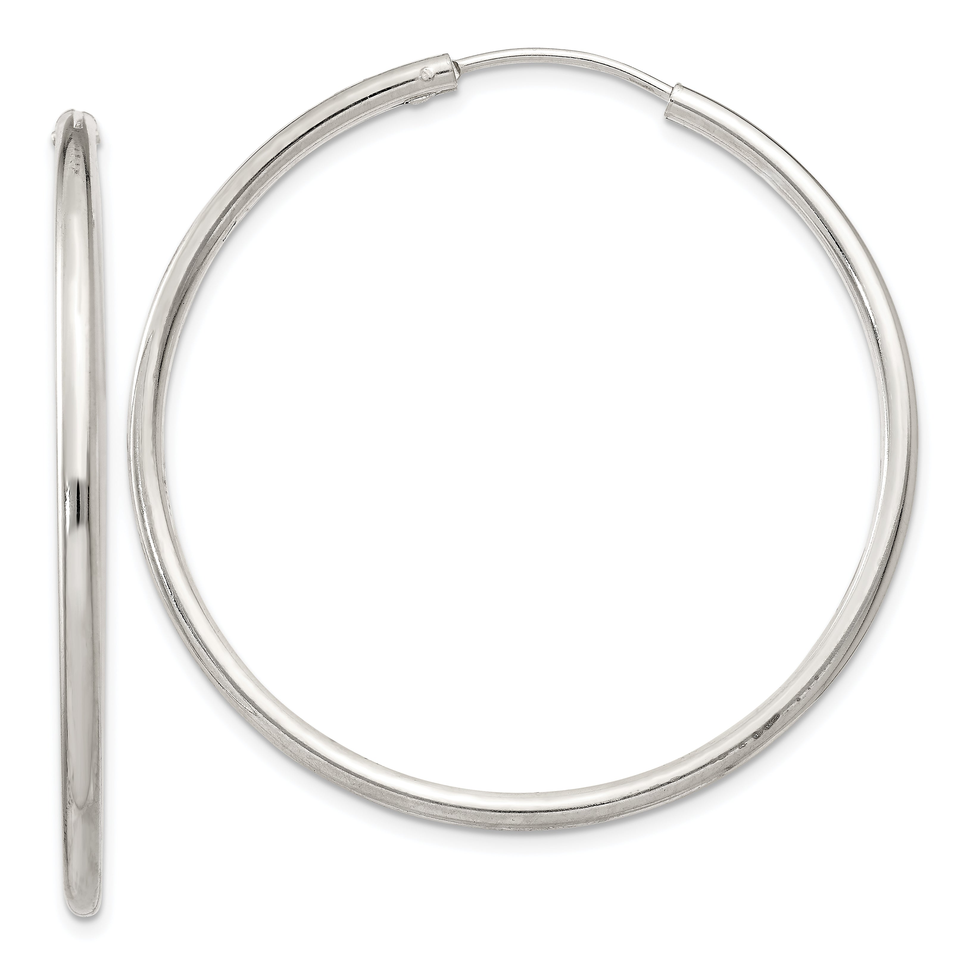 Sterling Silver 2mm Hoop Earrings Main image