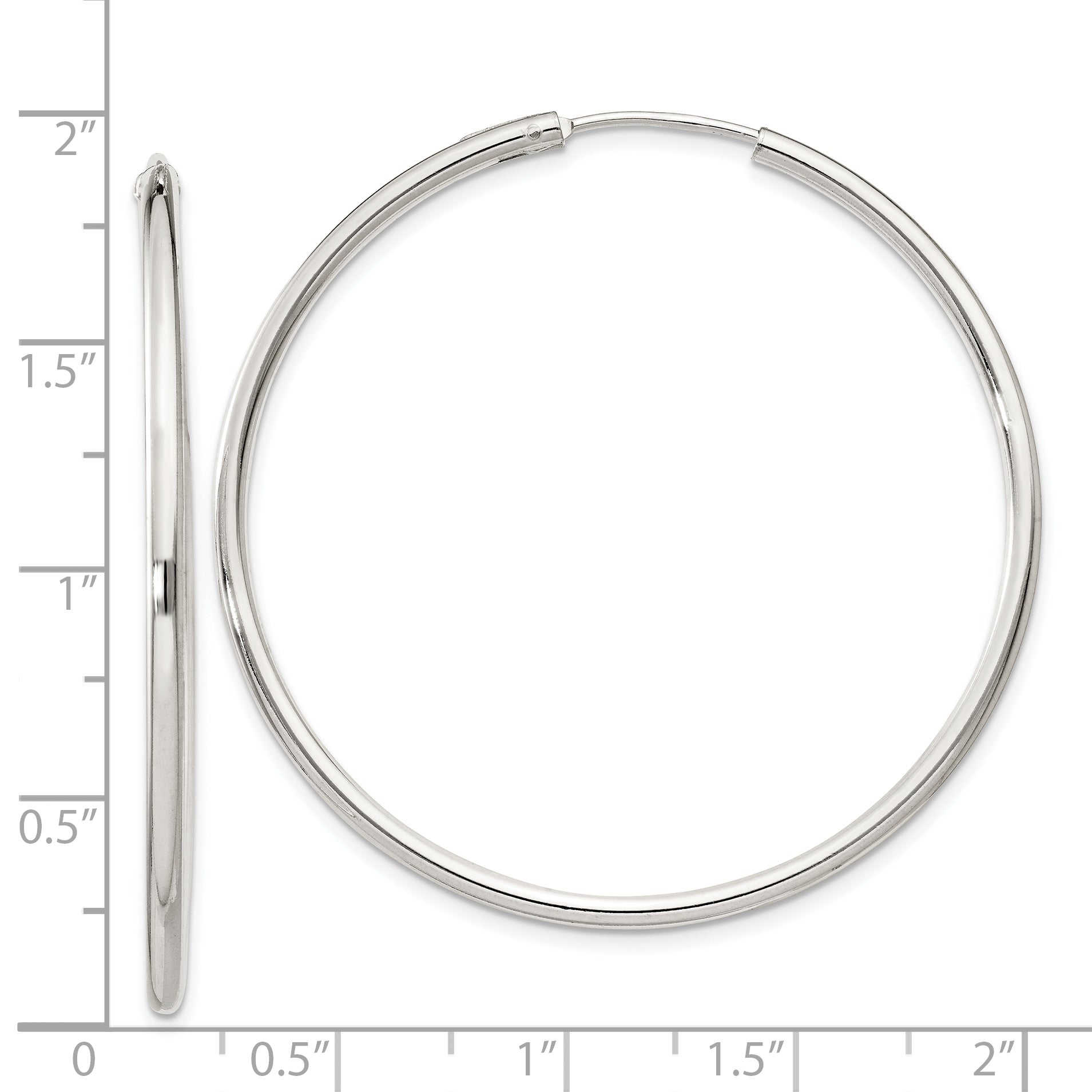 Sterling Silver 2mm Hoop Earrings