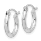 Round Hoop Earrings in Sterling Silver, 2mm