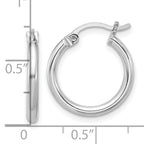 Round Hoop Earrings in Sterling Silver, 2mm