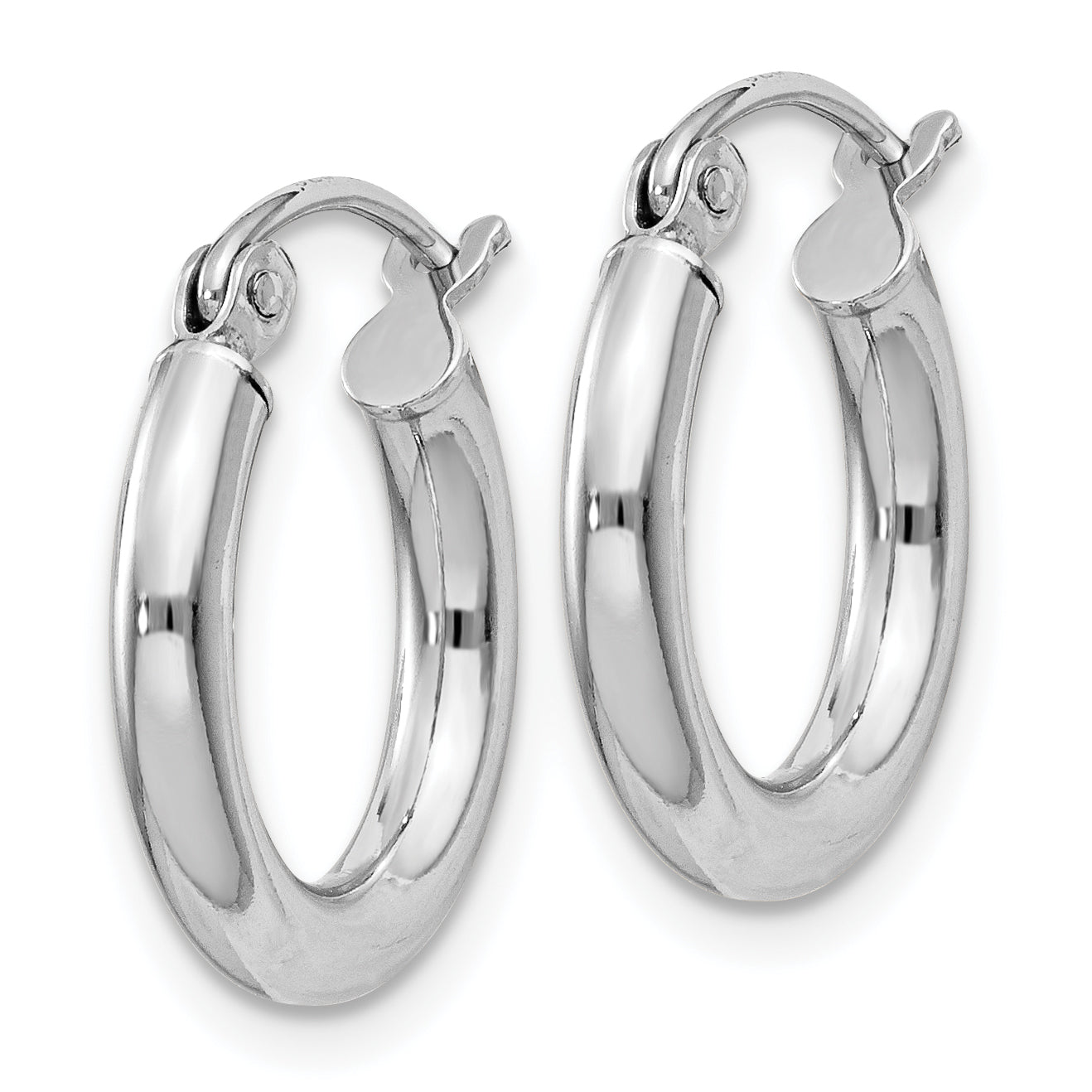 Round Hoop Earrings in Sterling Silver Secondary image