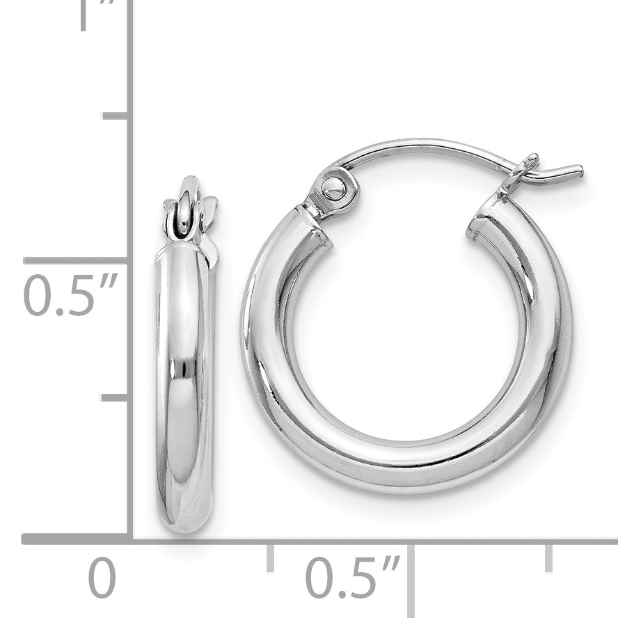 Round Hoop Earrings in Sterling Silver