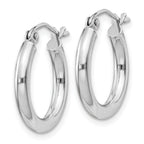 Sterling Silver Rhodium-plated 2.5mm Round Hoop Earrings