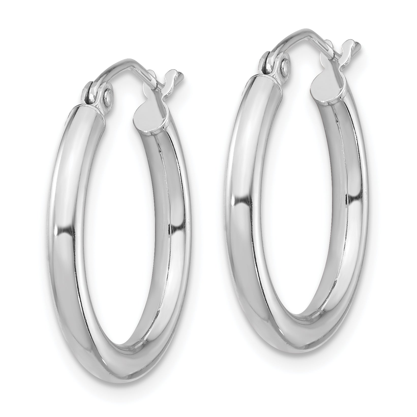 Round Hoop Earrings in Sterling Silver, 2.5mm